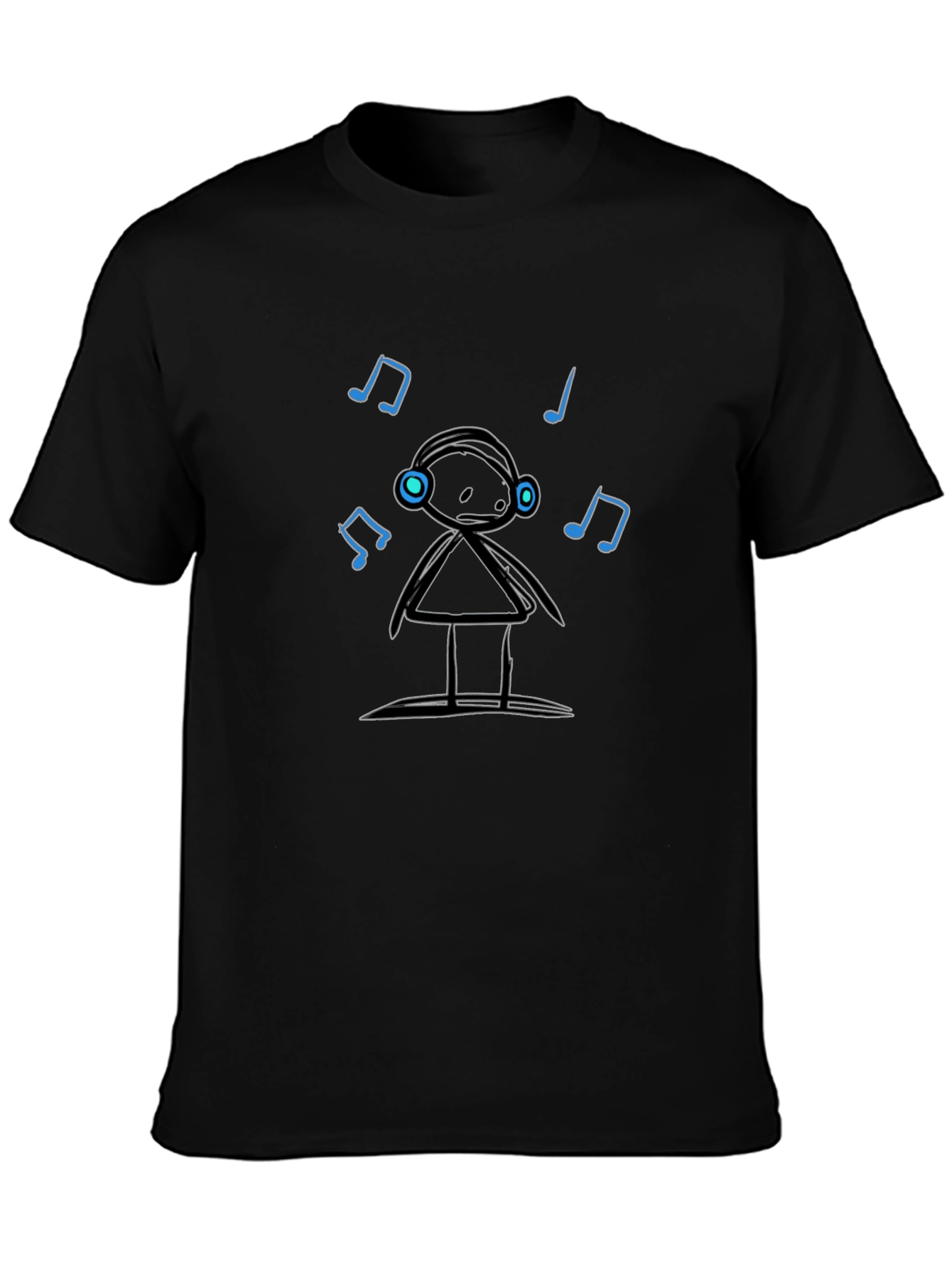 Musical Stick Figure Black T-Shirt