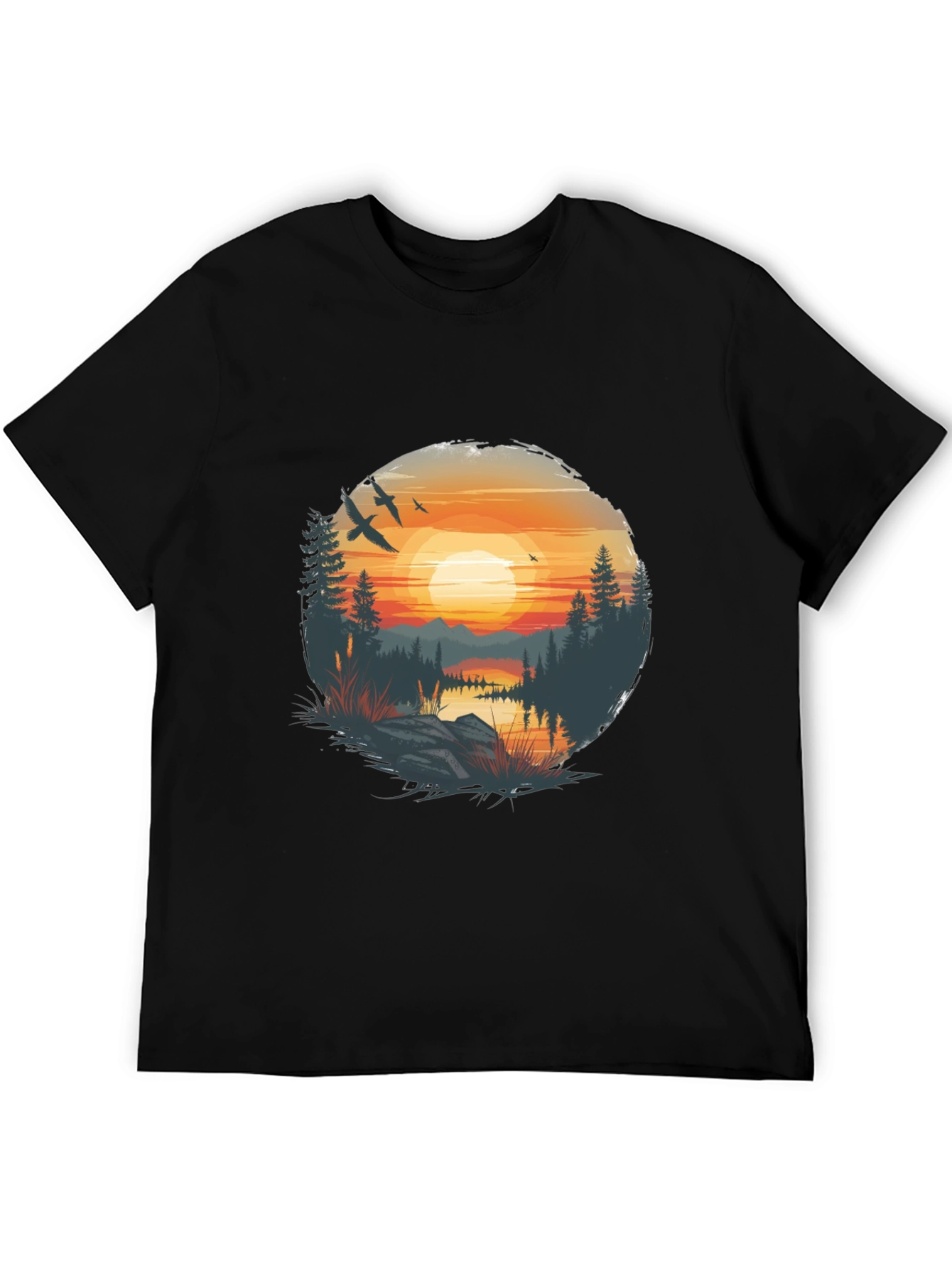 Sunset Lake Graphic Tee - Nature Inspired Design