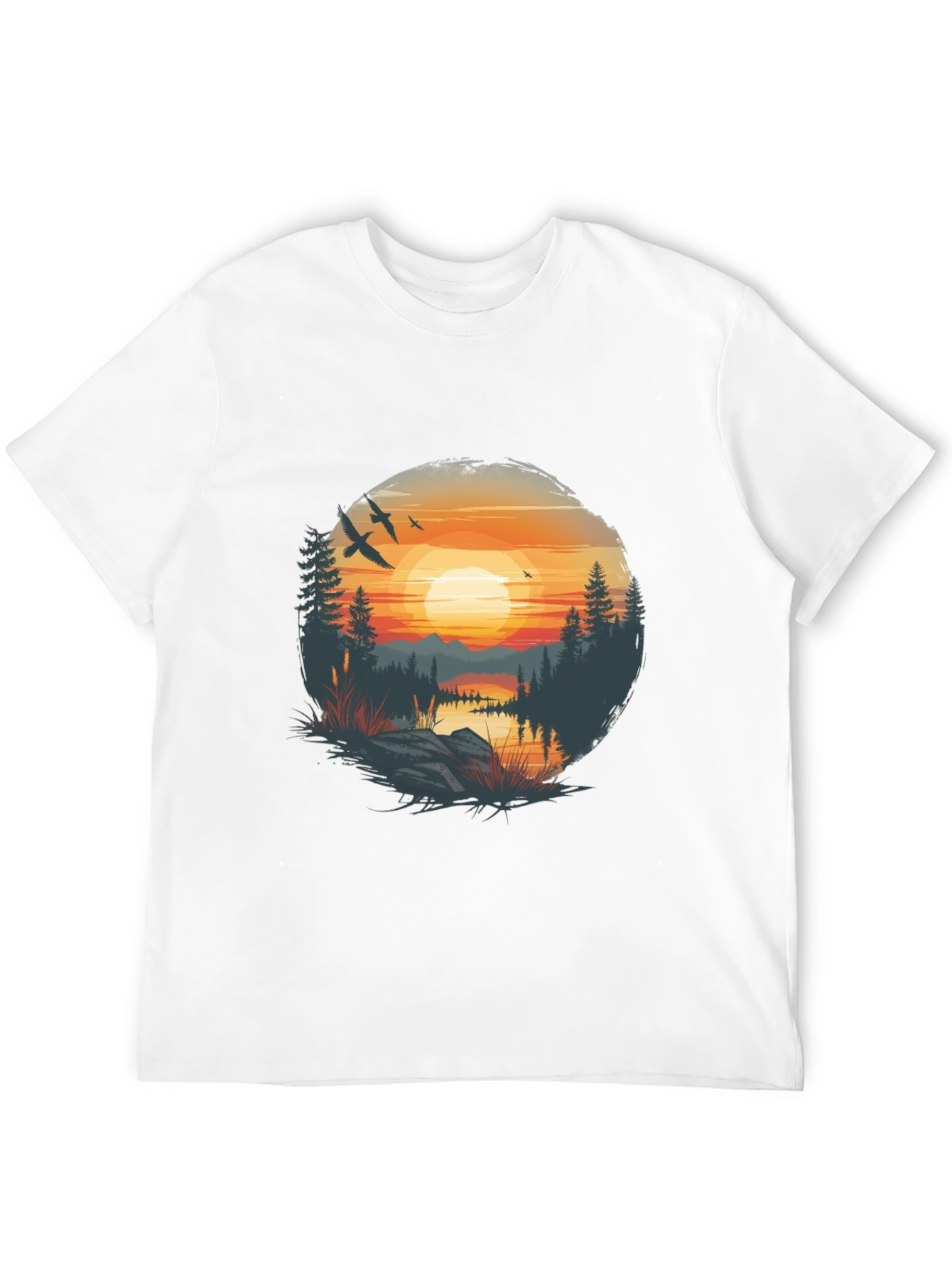 Sunset Lake Graphic Tee - Nature Inspired Design