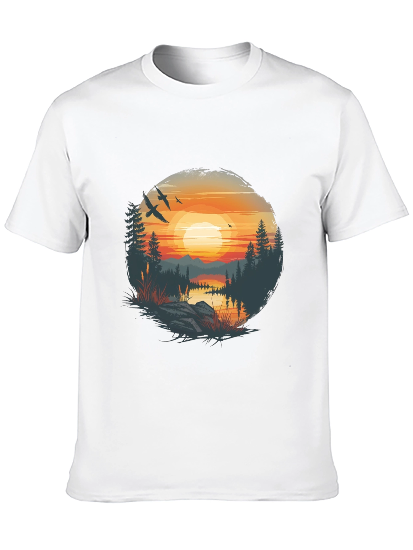 Sunset Lake Graphic Tee - Nature Inspired Design