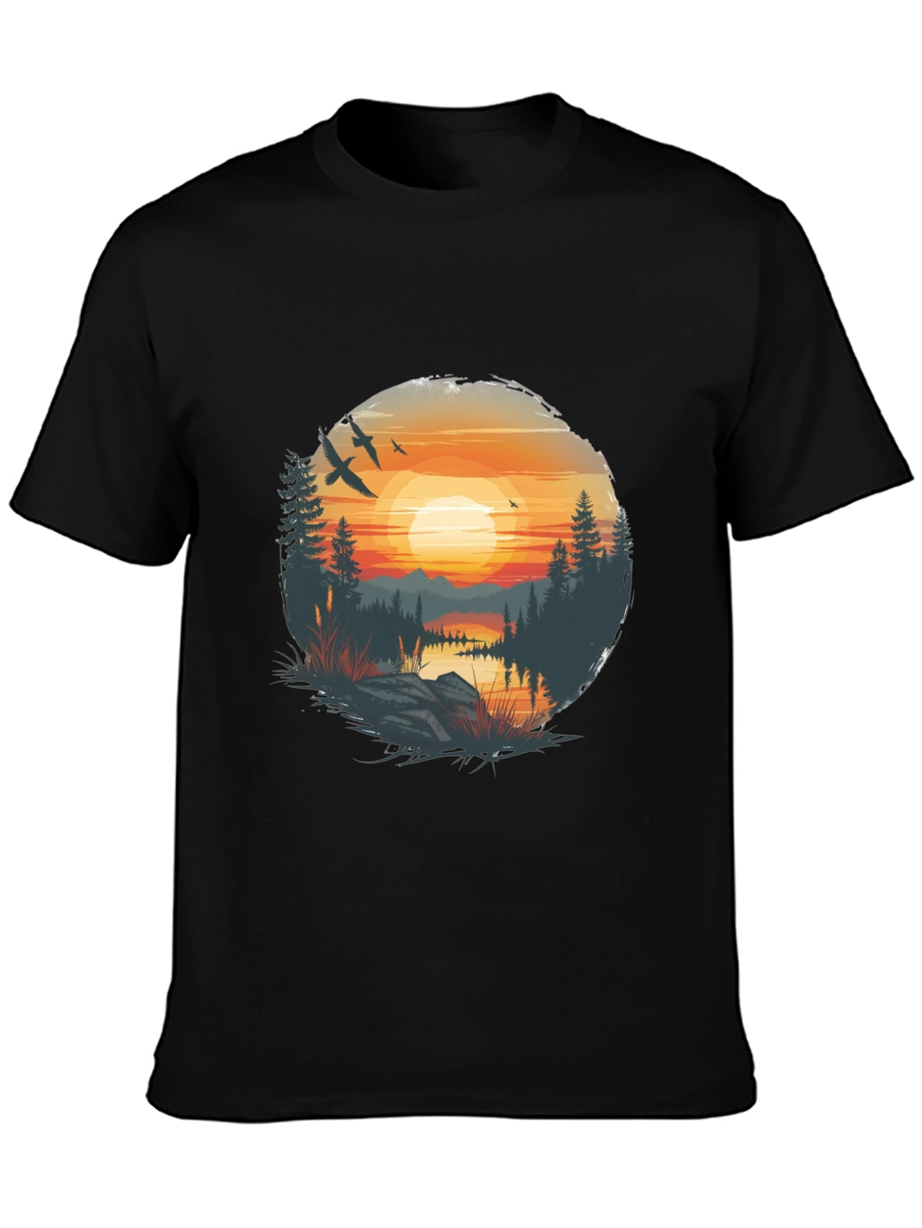 Sunset Lake Graphic Tee - Nature Inspired Design
