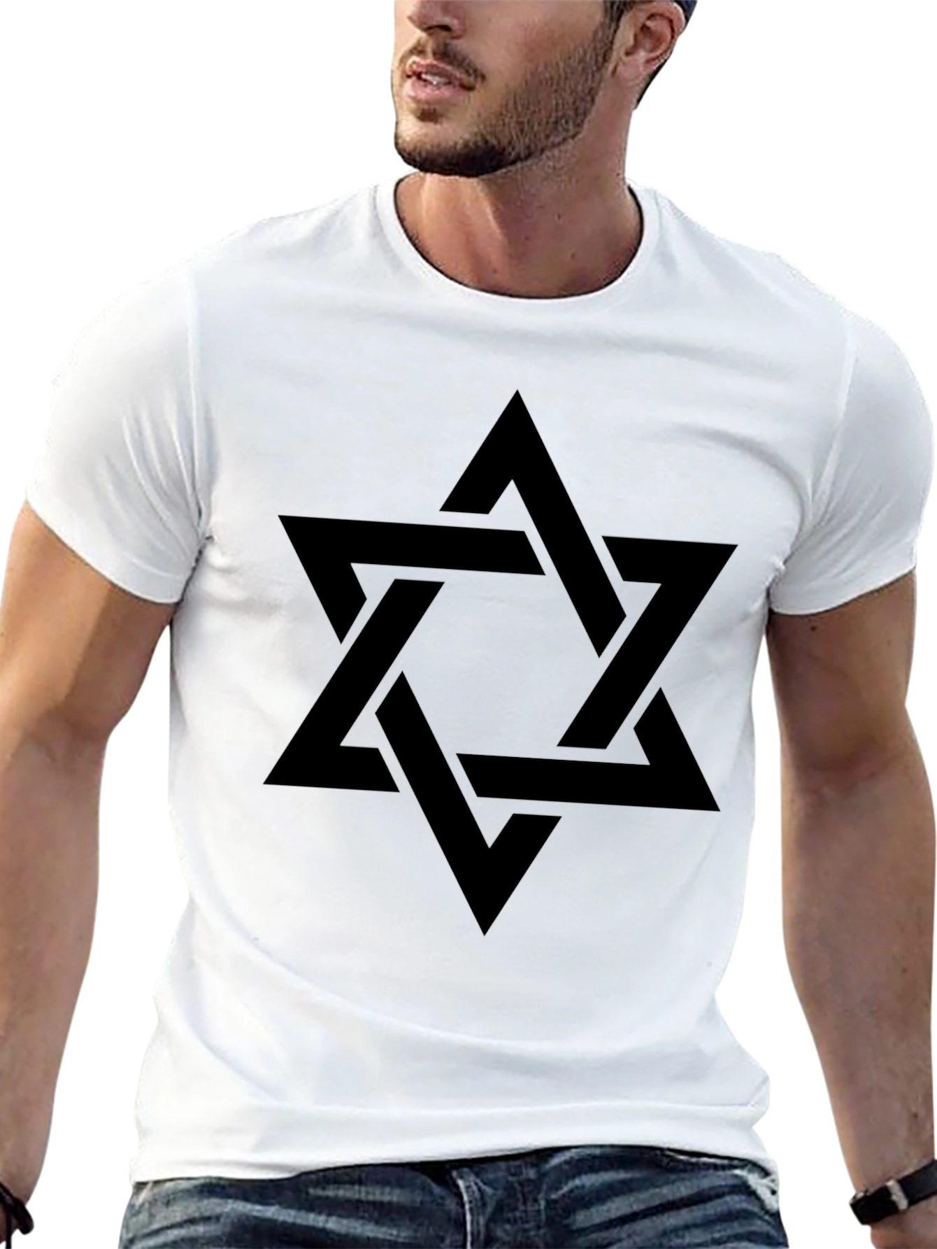 Mens Black Star Graphic T-Shirt