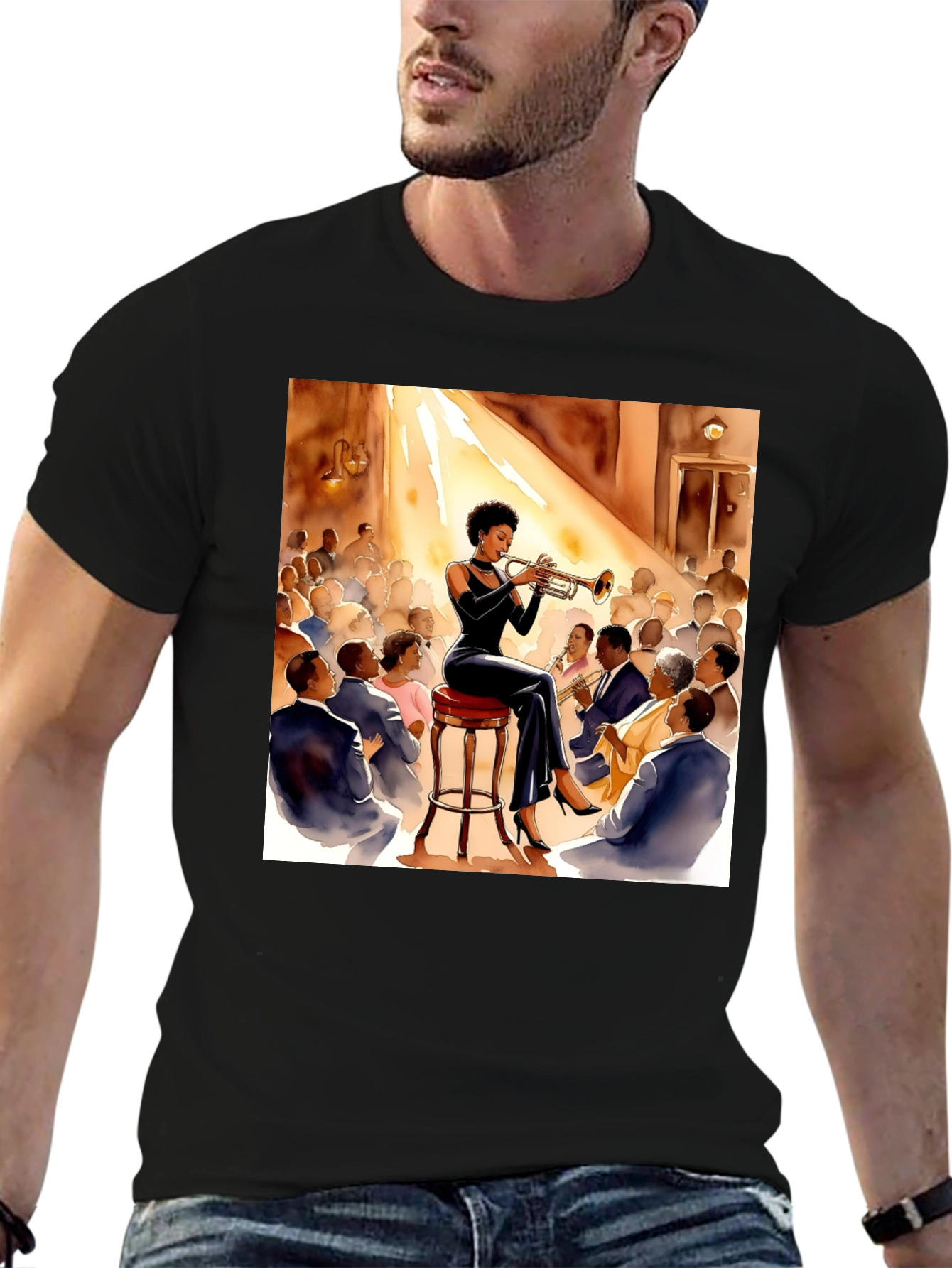 Jazz Trumpet Player Graphic T-Shirt