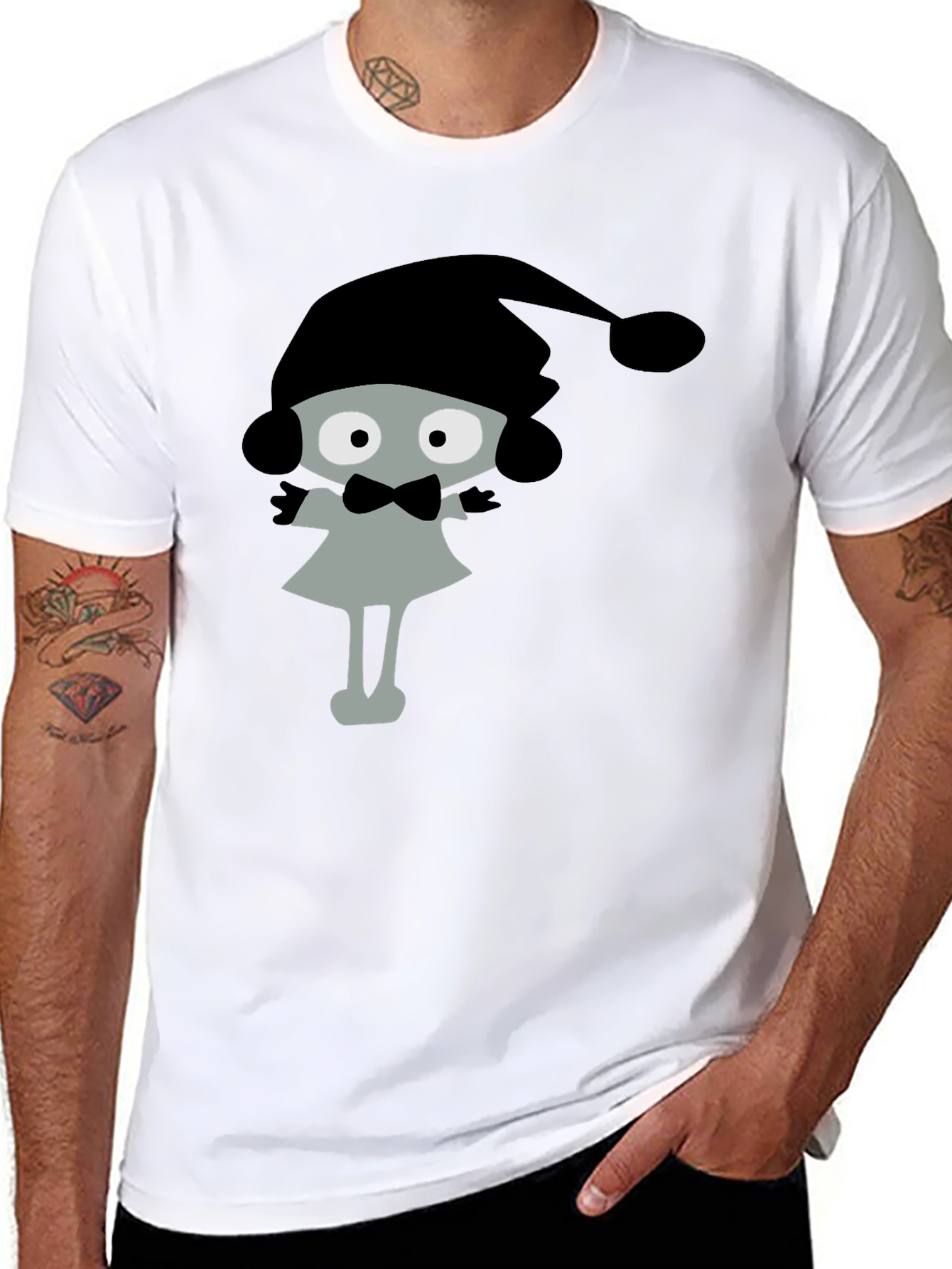 Cartoon Character Black T-Shirt