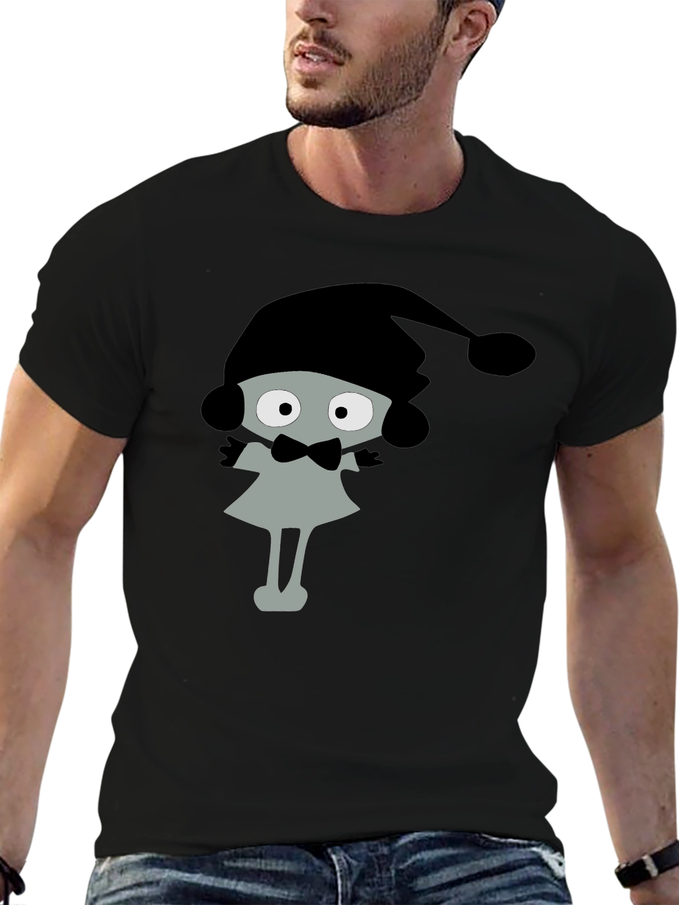 Cartoon Character Black T-Shirt