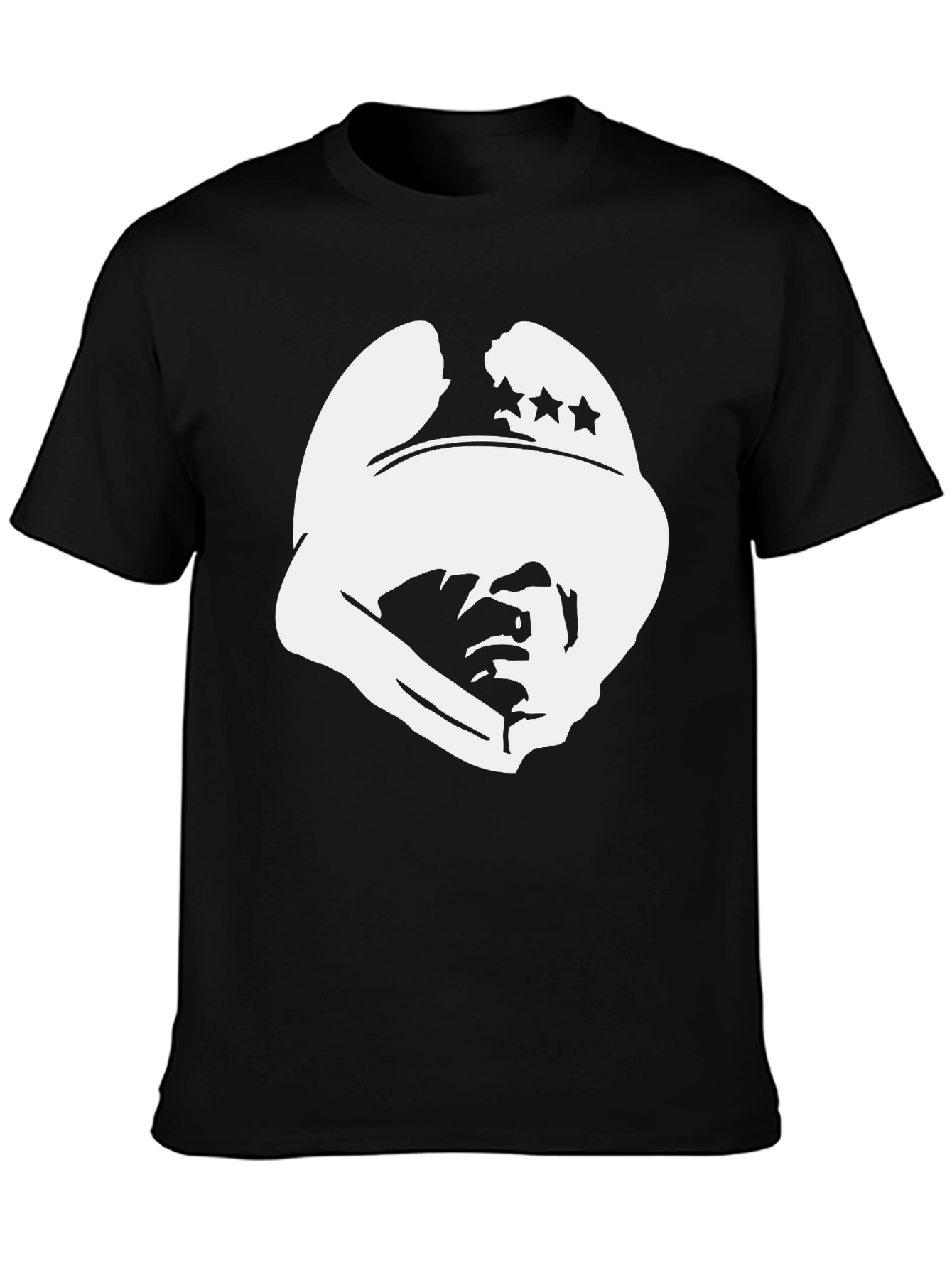 Black T-Shirt with White Cowboy Silhouette
