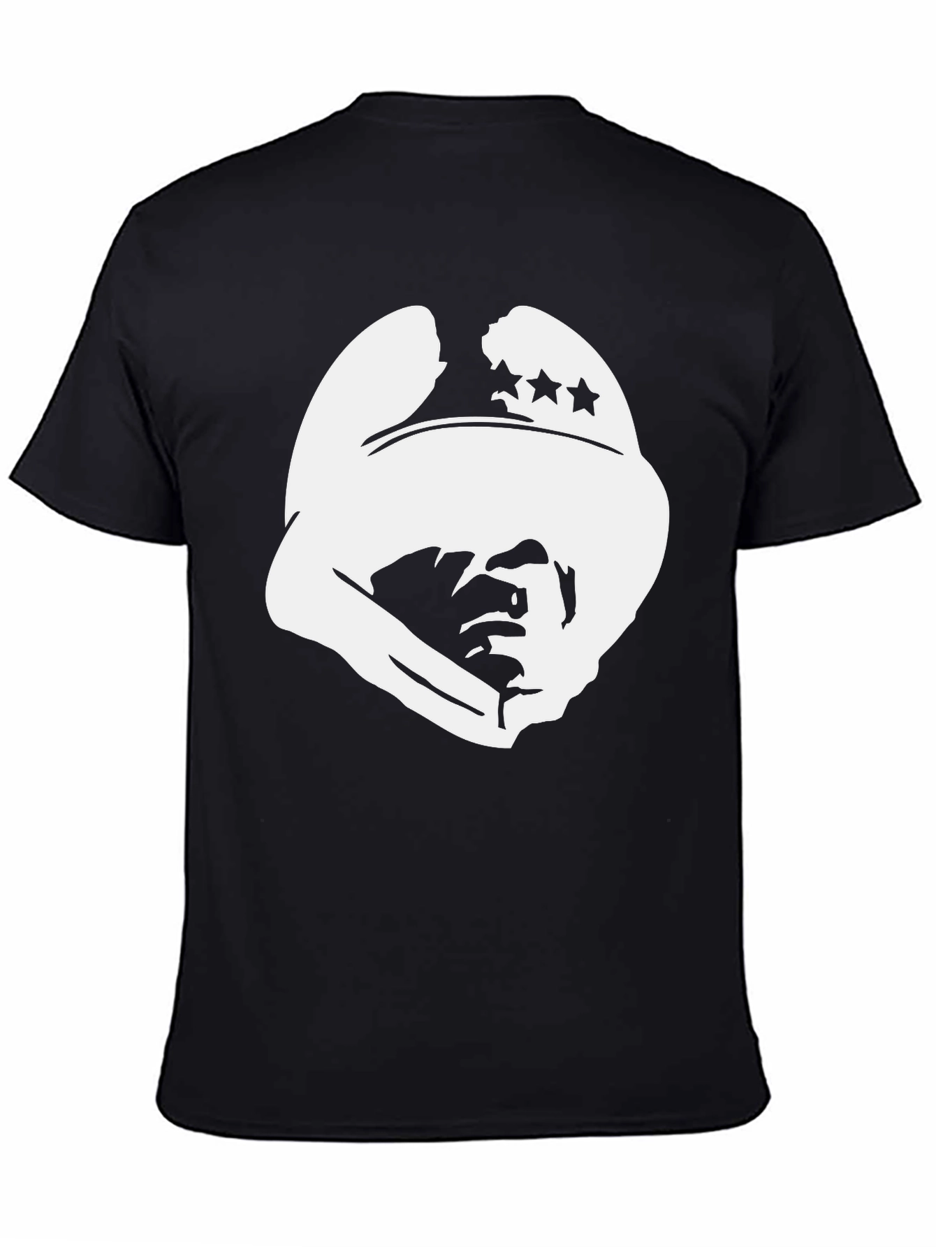 Black T-Shirt with White Cowboy Silhouette