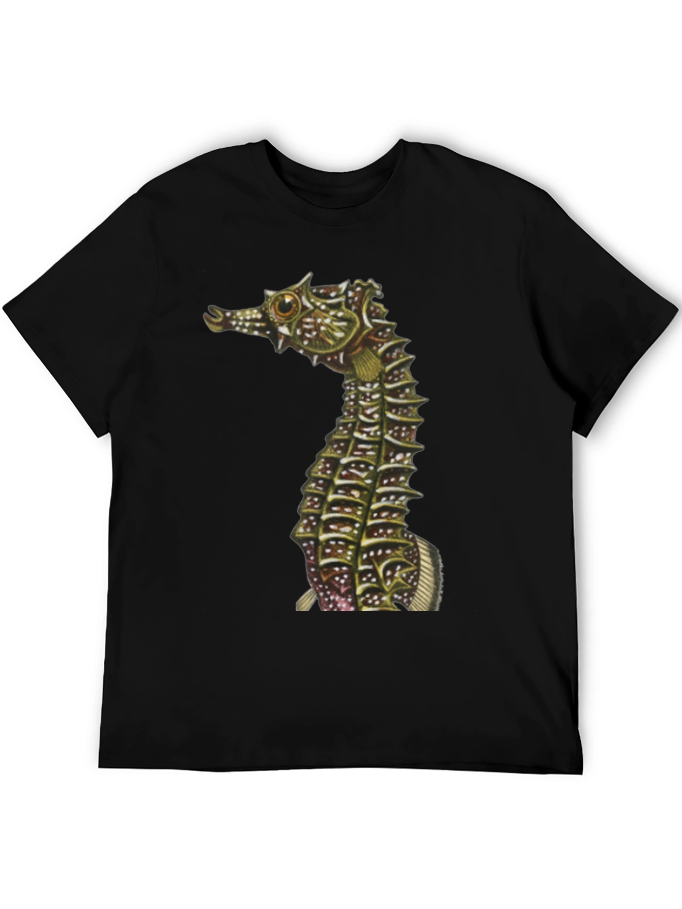 Seahorse Graphic Print Black T-Shirt