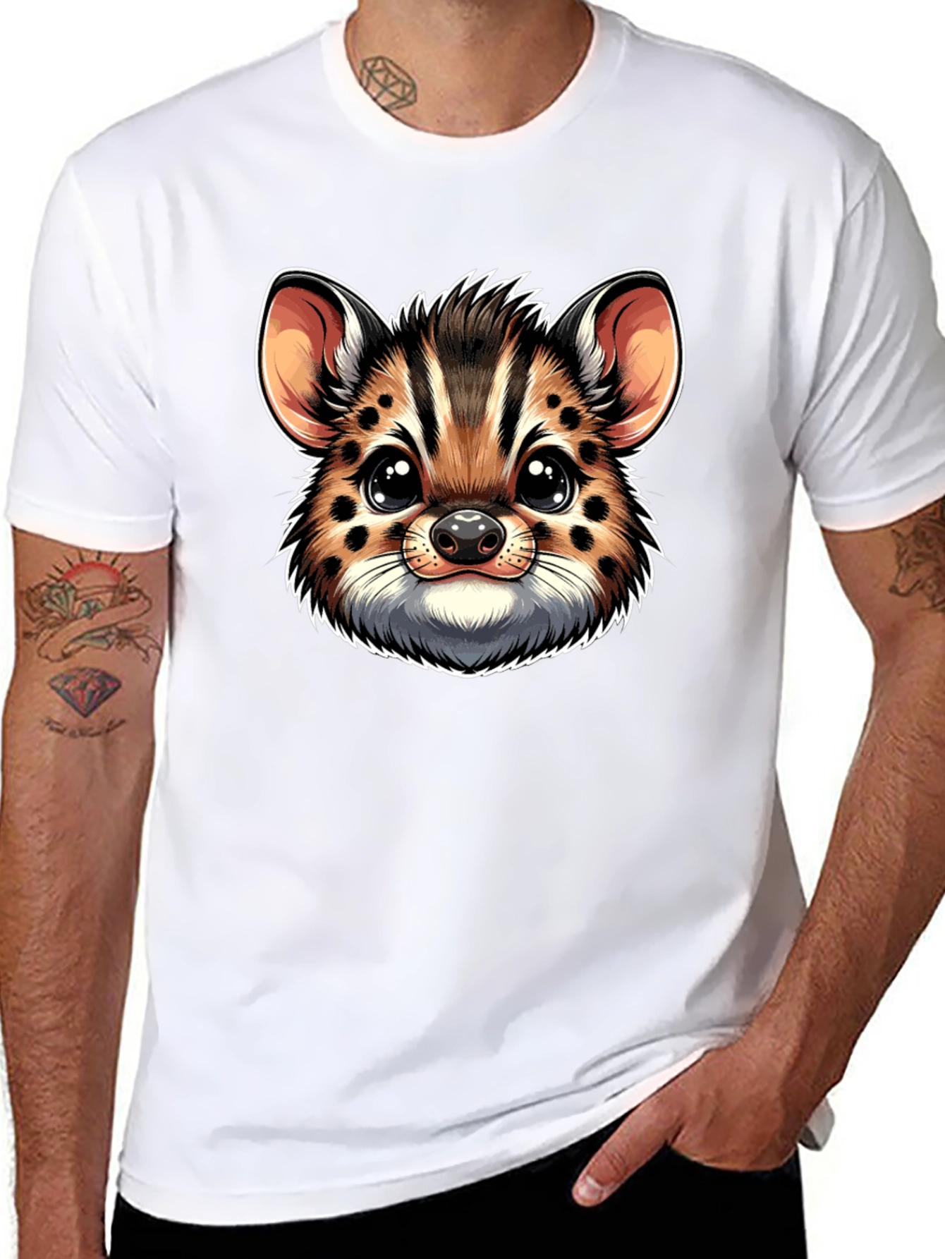 Cute Serval Kitten Face Graphic Tee