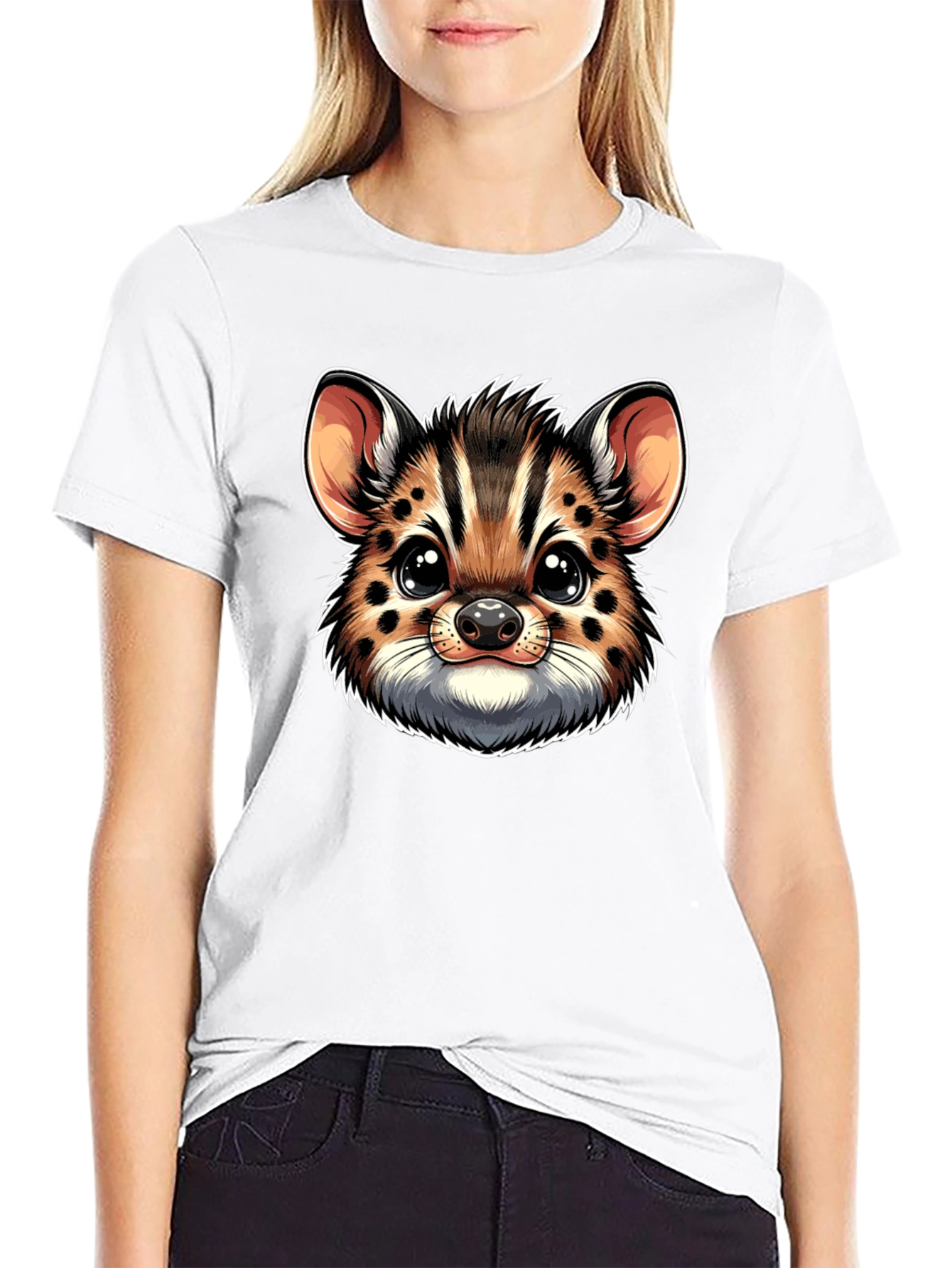 Cute Serval Kitten Face Graphic Tee