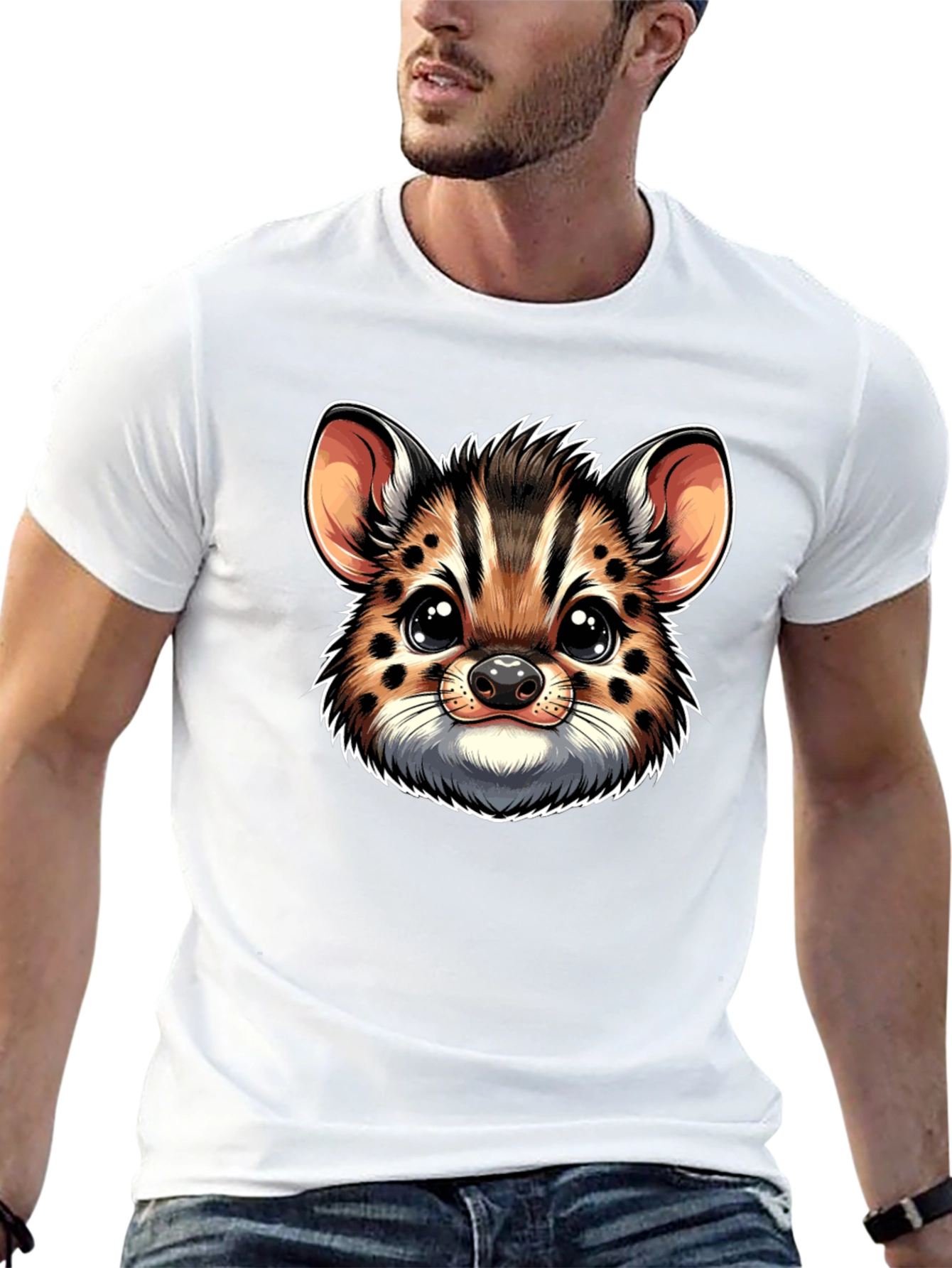 Cute Serval Kitten Face Graphic Tee