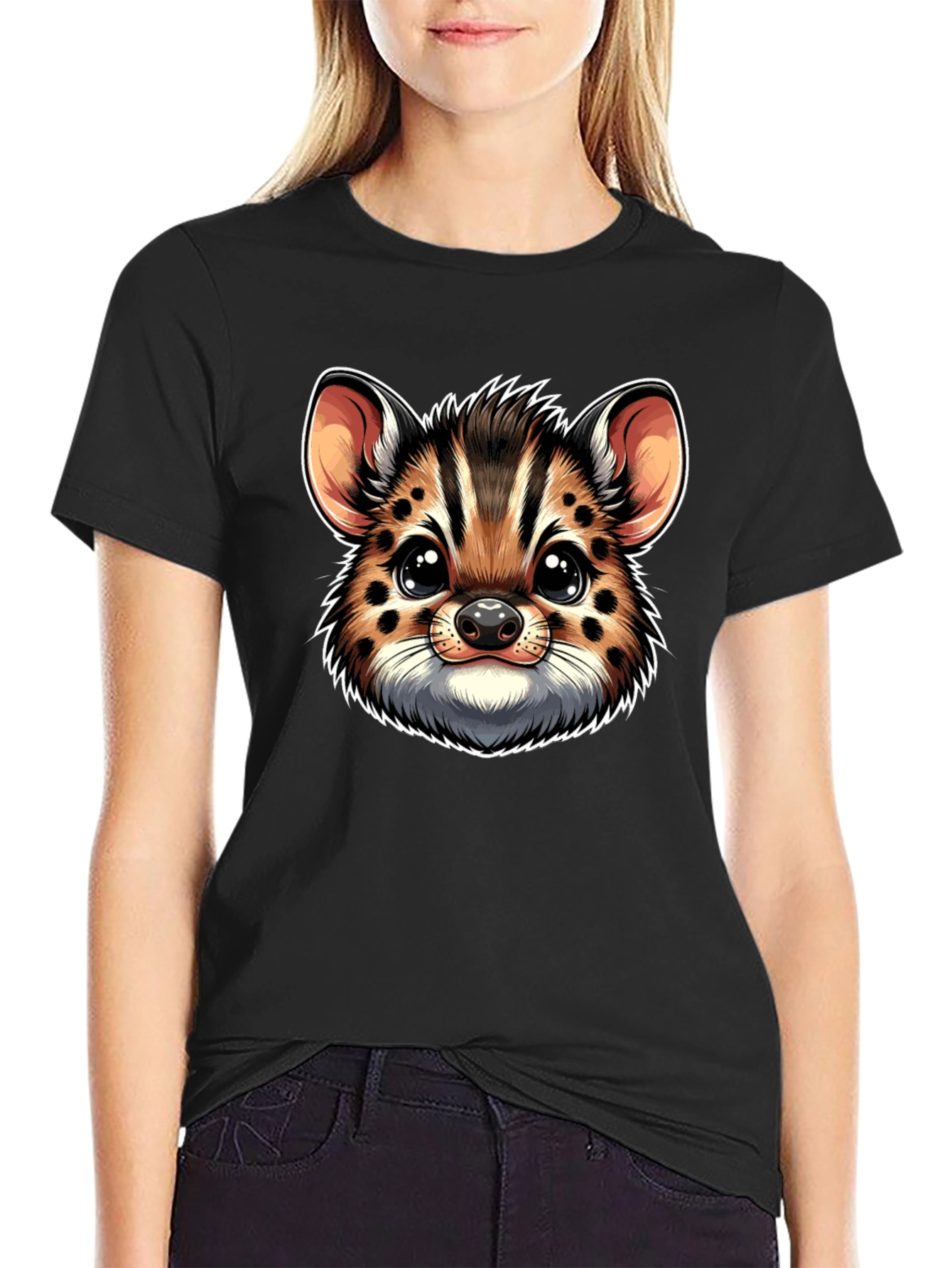 Cute Serval Kitten Face Graphic Tee