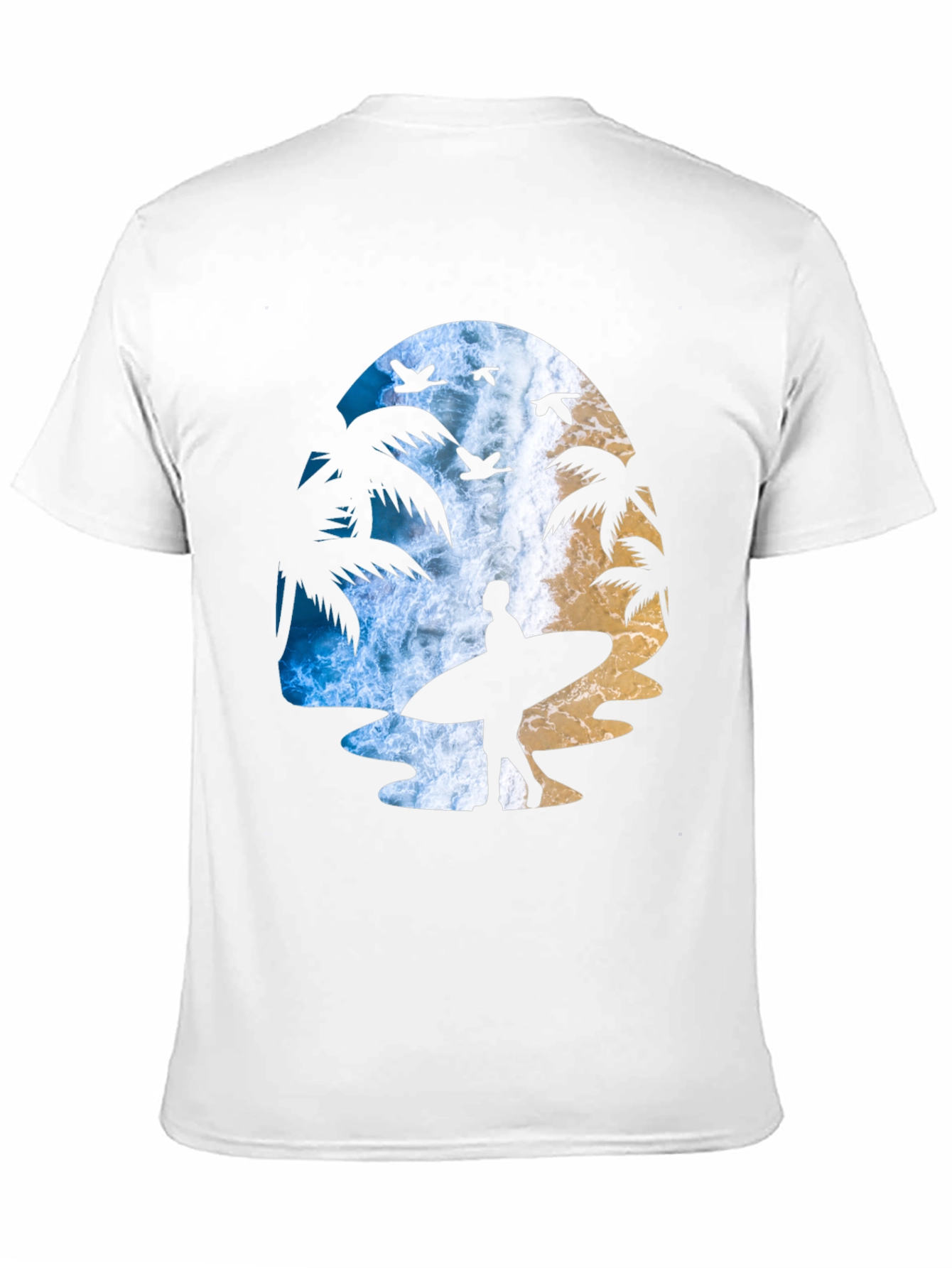 Surfer Silhouette Graphic T-Shirt - Beach Vibes