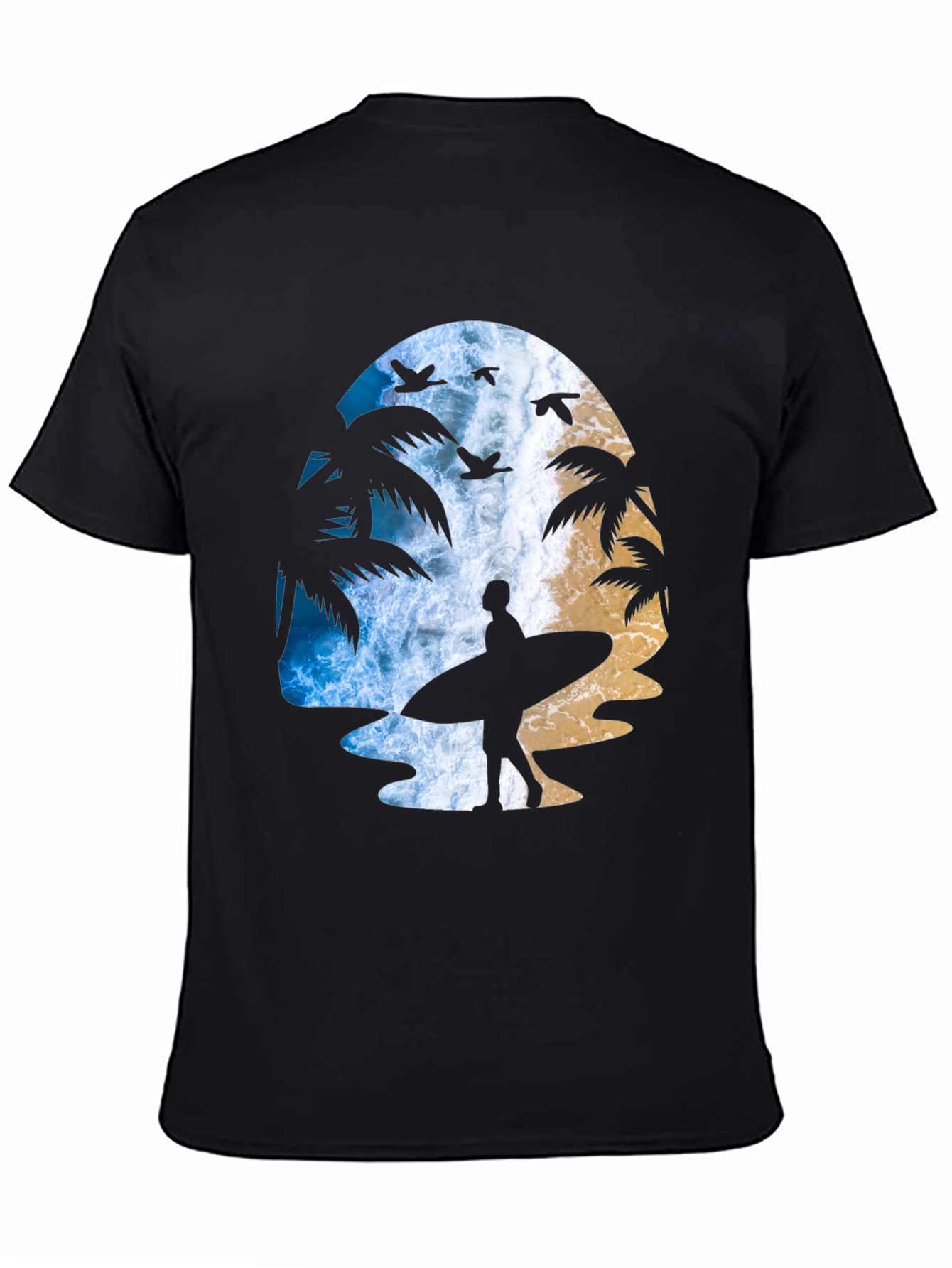 Surfer Silhouette Graphic T-Shirt - Beach Vibes