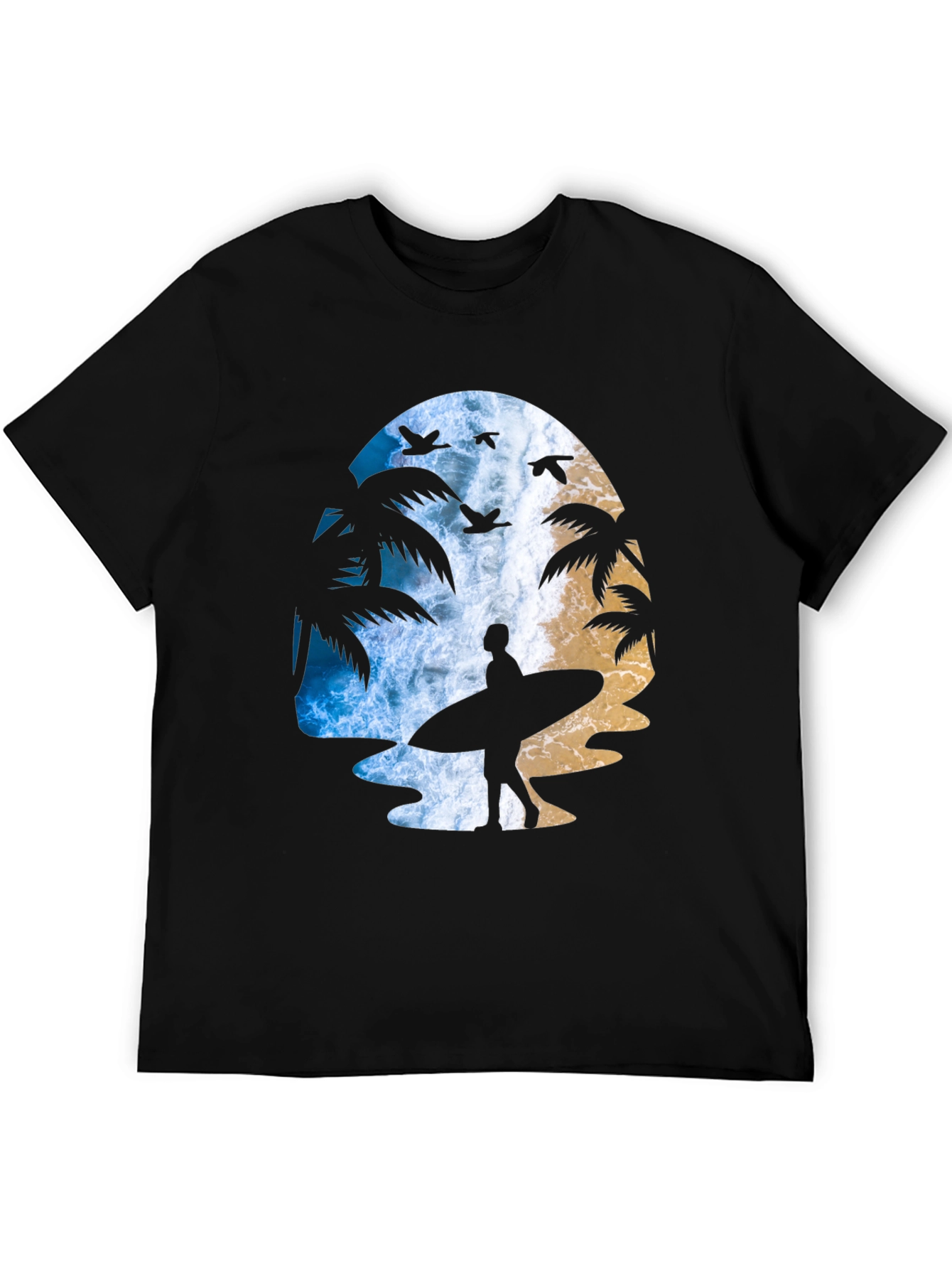 Surfer Silhouette Graphic T-Shirt - Beach Vibes