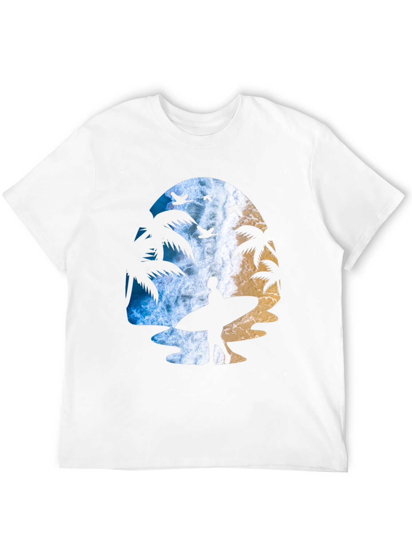 Surfer Silhouette Graphic T-Shirt - Beach Vibes