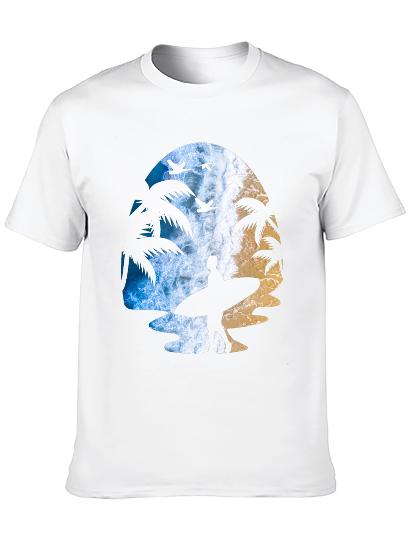 Surfer Silhouette Graphic T-Shirt - Beach Vibes