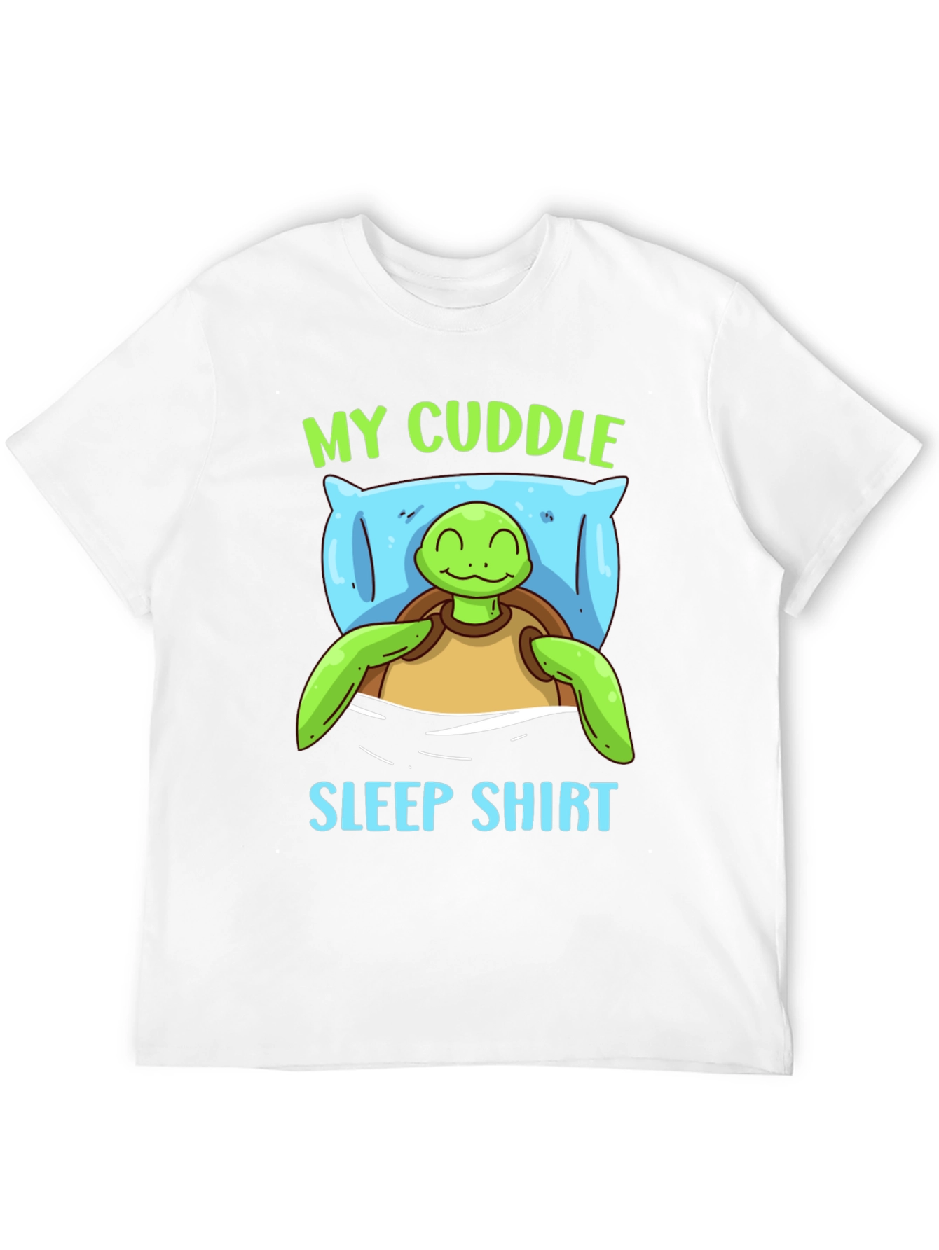 Cute Turtle My Cuddle Sleep Shirt Black Tee