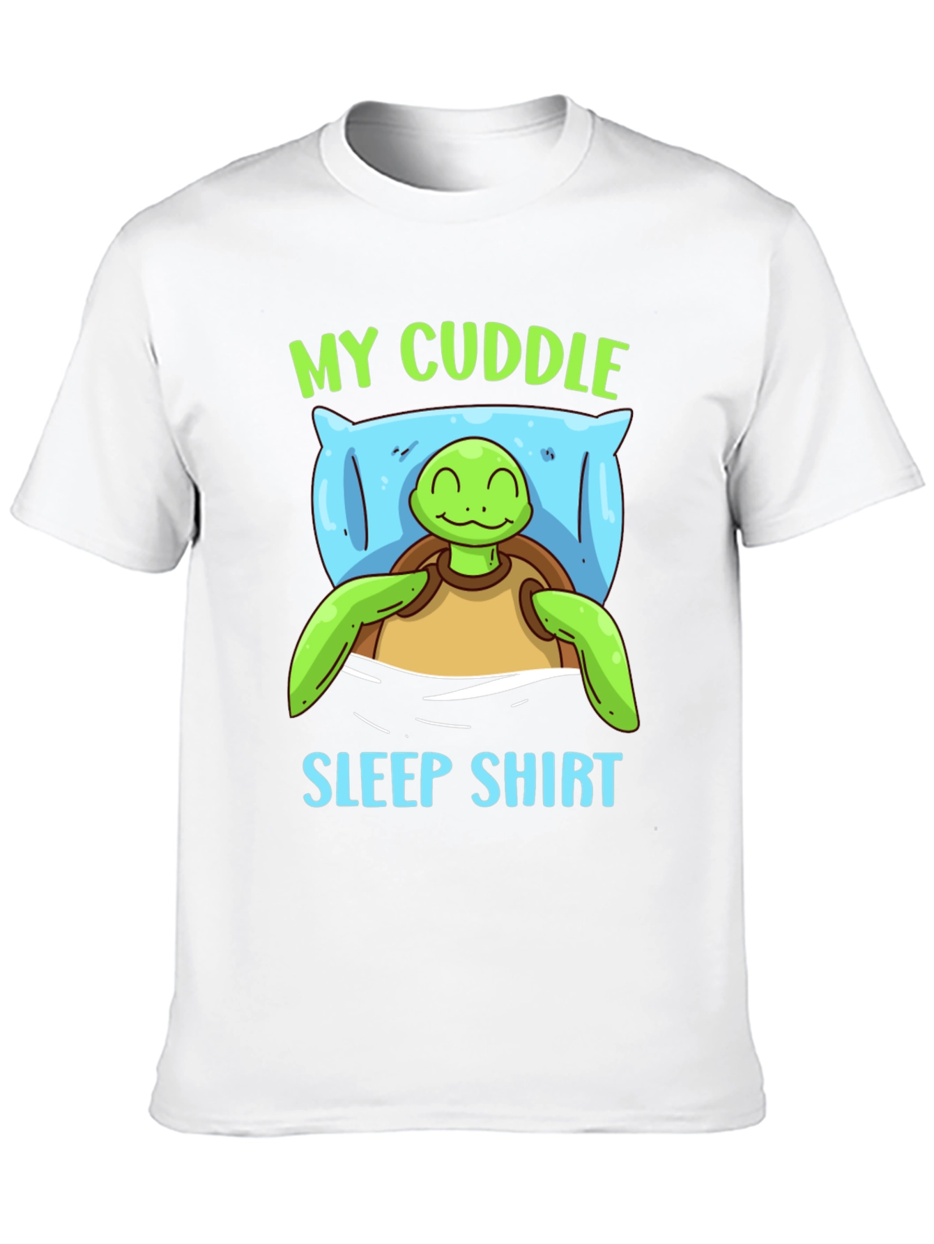 Cute Turtle My Cuddle Sleep Shirt Black Tee
