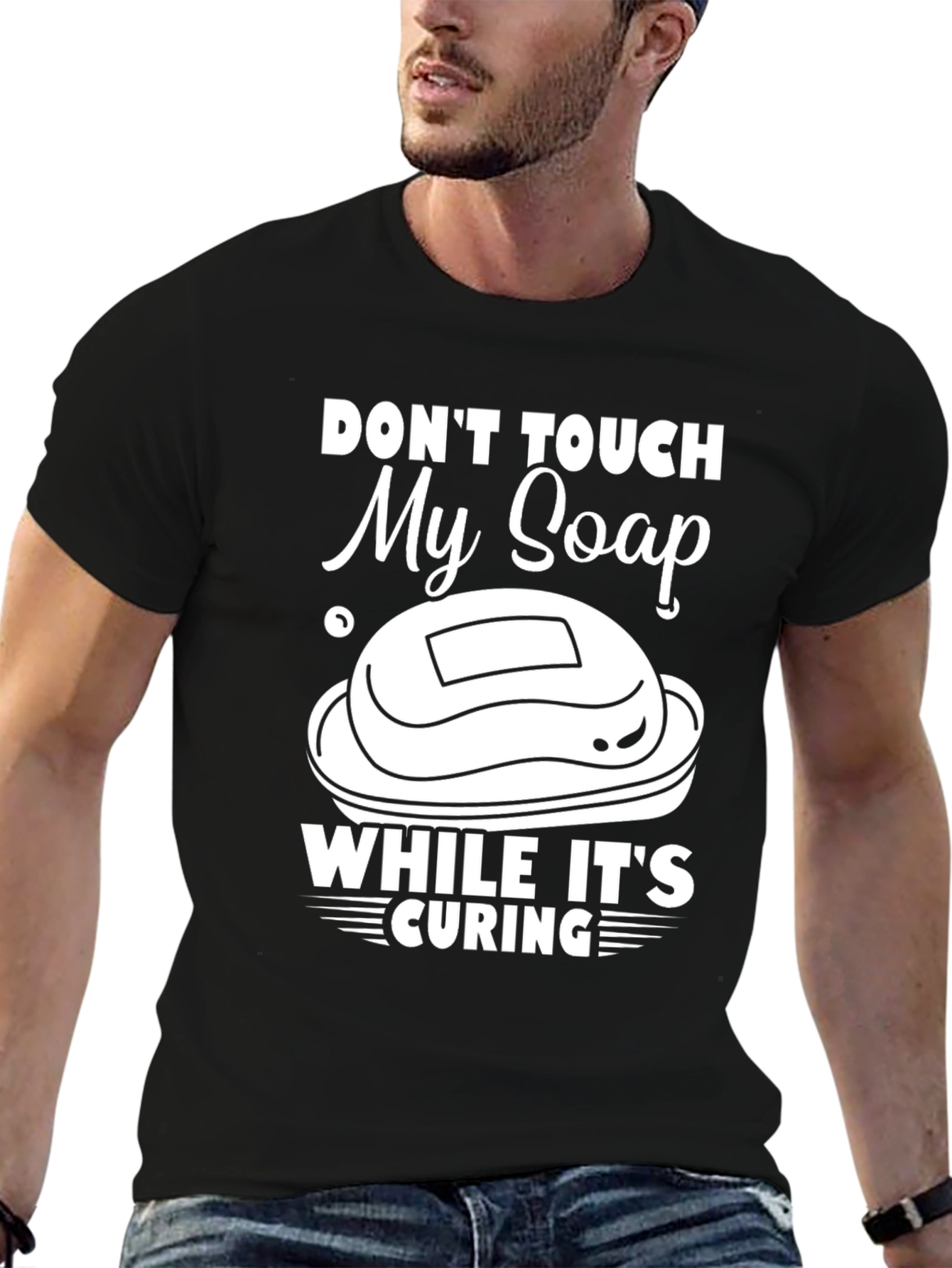 Dont Touch My Soap Black Graphic T-Shirt