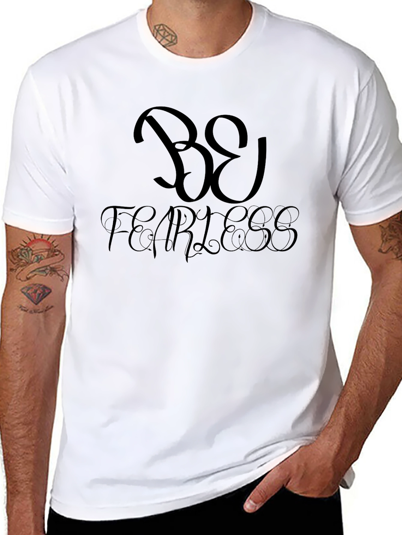 Be Fearless Black Graphic Tee - Short Sleeve