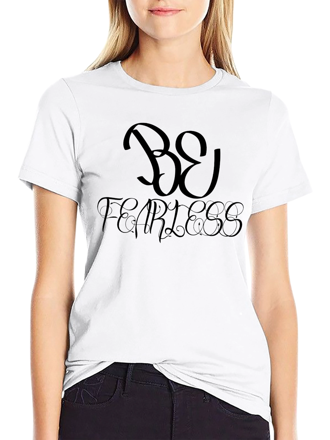 Be Fearless Black Graphic Tee - Short Sleeve