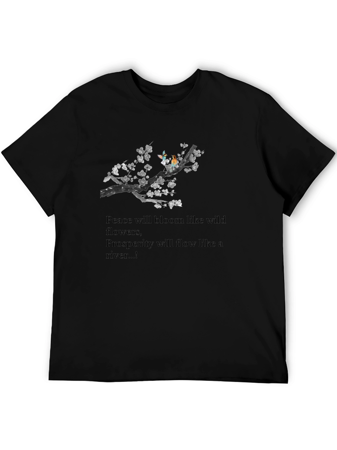Peace and Prosperity Black Graphic Tee