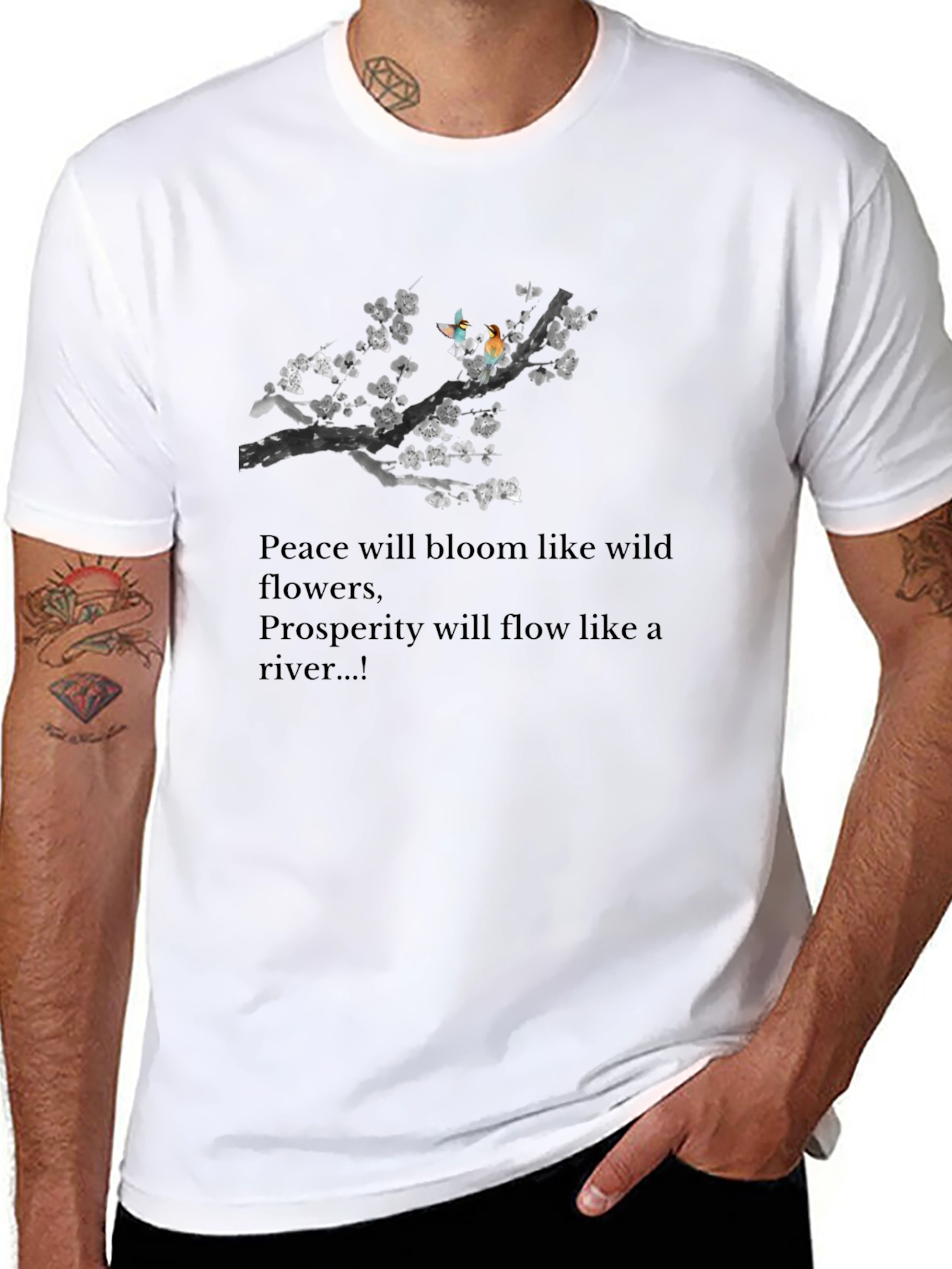 Peace and Prosperity Black Graphic Tee