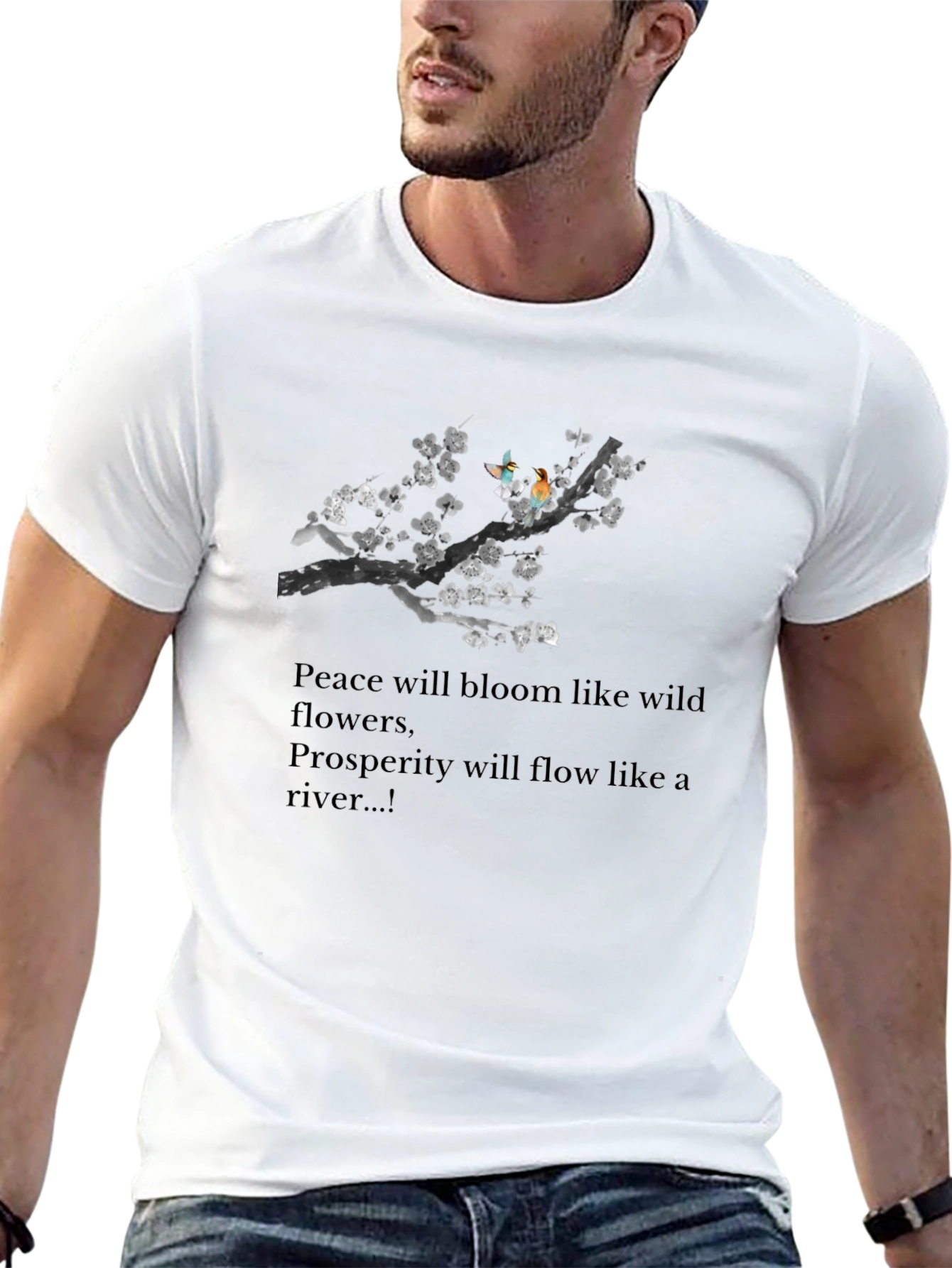 Peace and Prosperity Black Graphic Tee