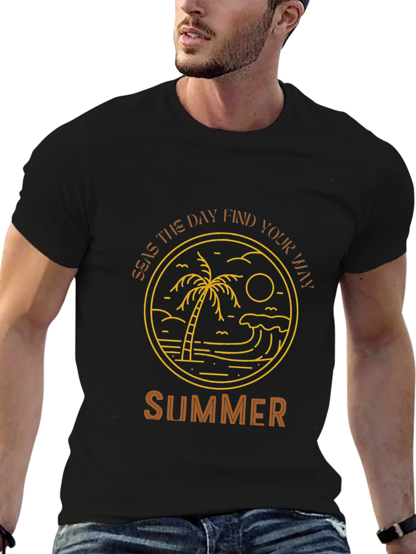 Summer Graphic Tee - Palm Tree Design