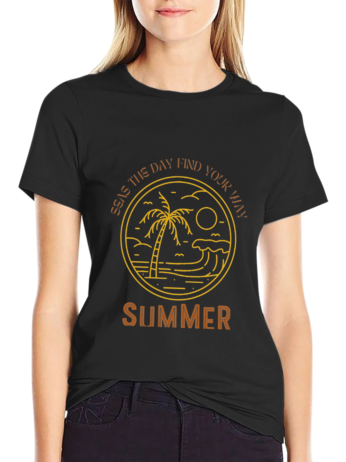 Summer Graphic Tee - Palm Tree Design
