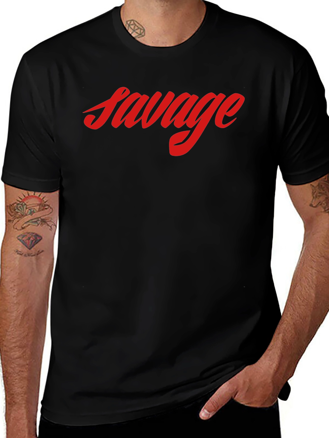 Savage Graphic Tee - Black Short Sleeve Shirt