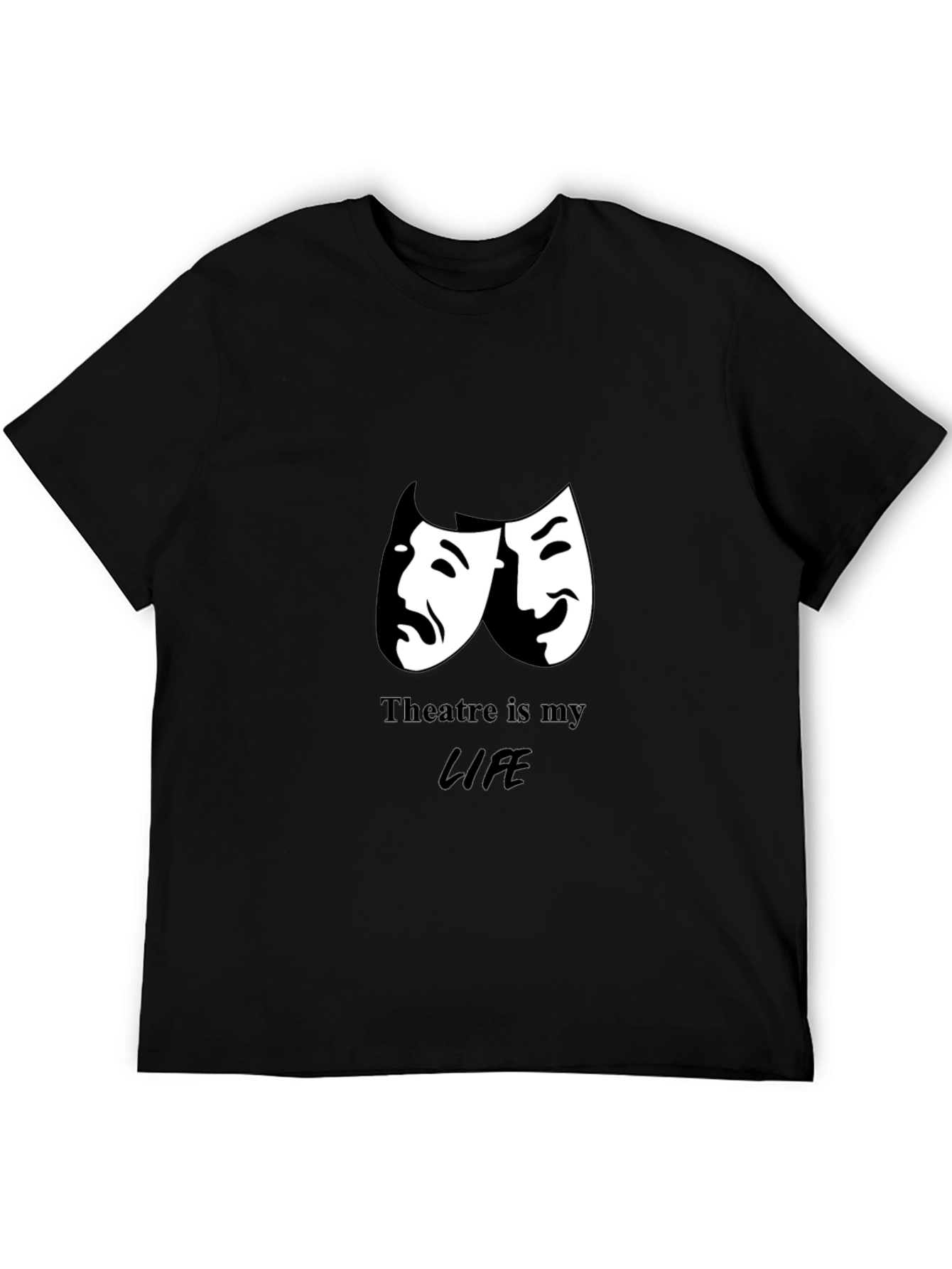 Theatre is My Life Black Graphic T-Shirt