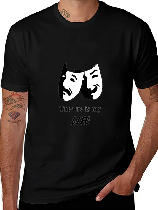 Theatre is My Life Black Graphic T-Shirt