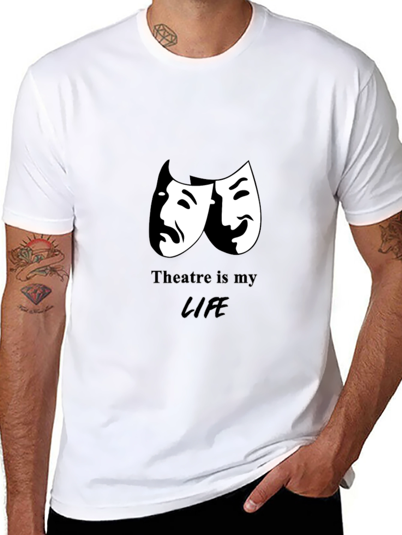 Theatre is My Life Black Graphic T-Shirt
