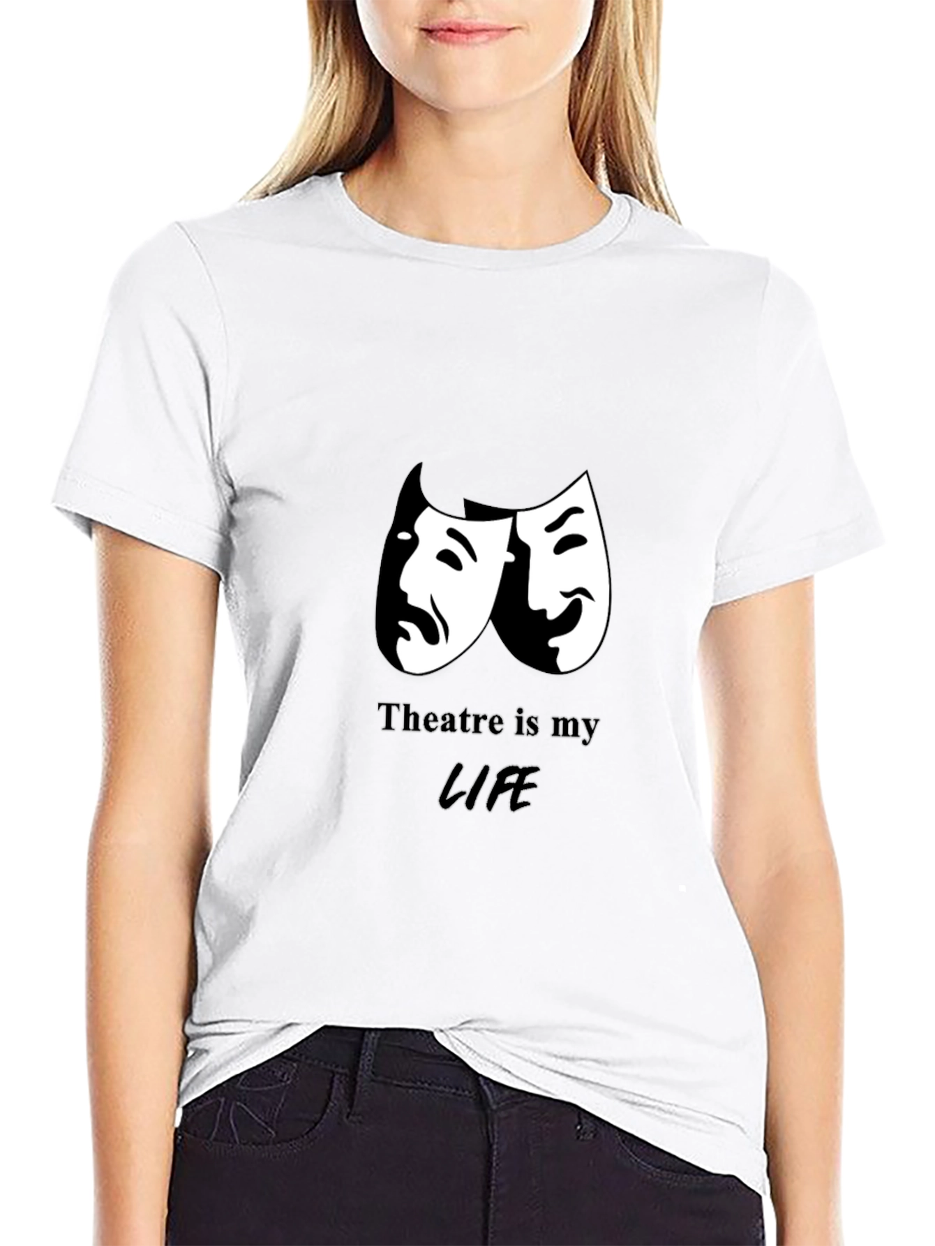Theatre is My Life Black Graphic T-Shirt