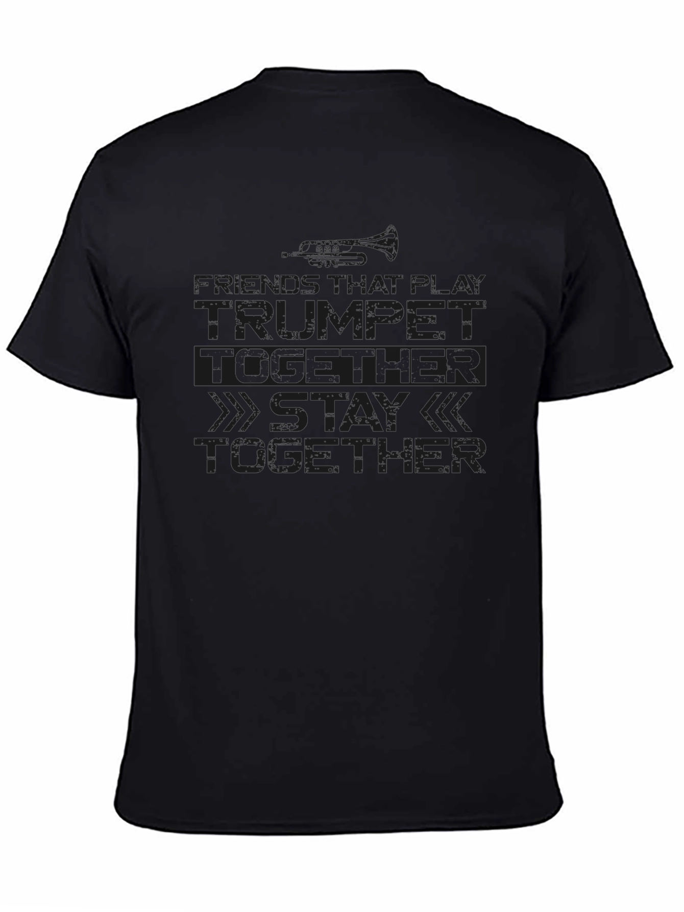 Trumpet Player Stay Together Black T-Shirt