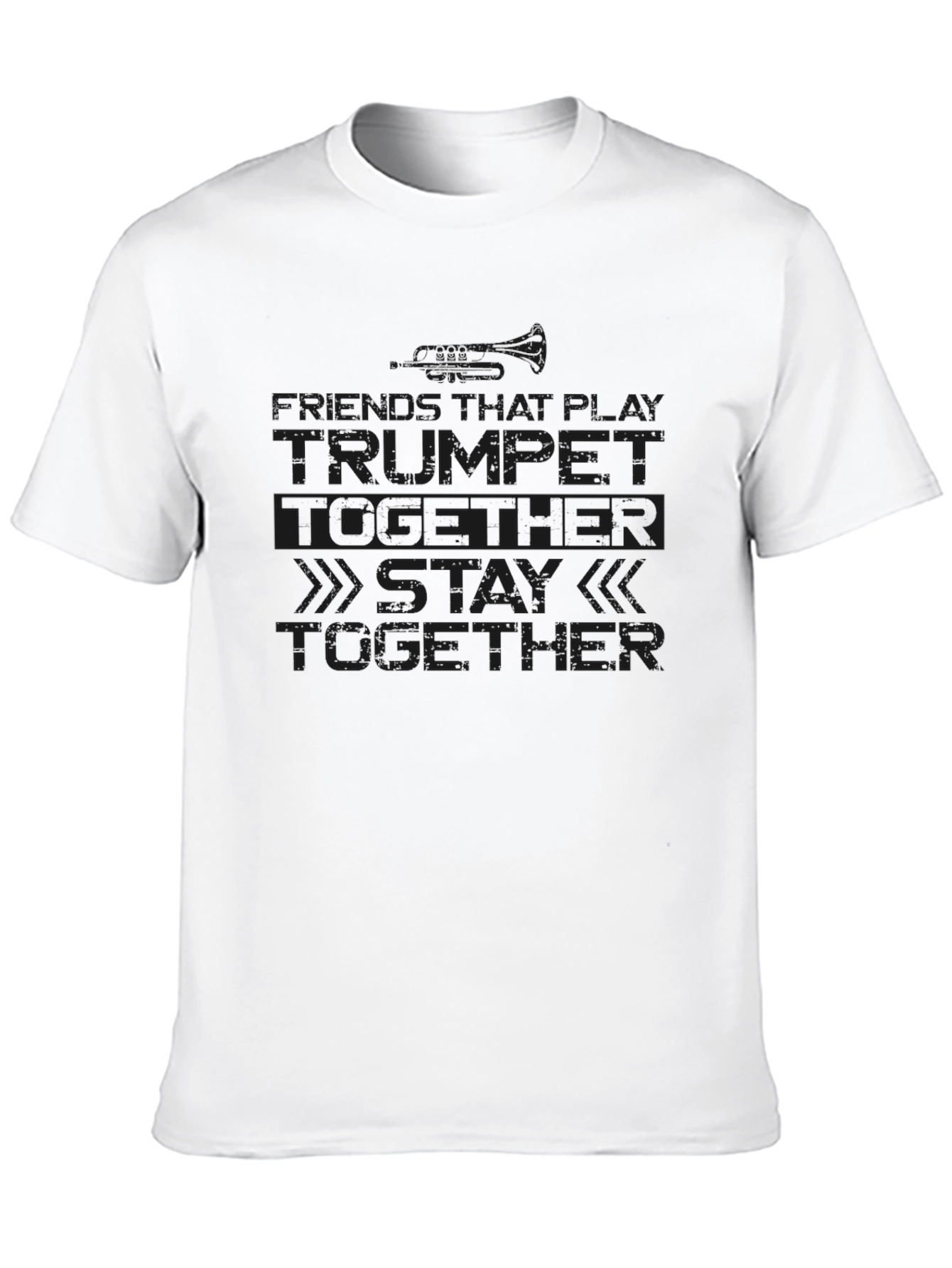 Trumpet Player Stay Together Black T-Shirt