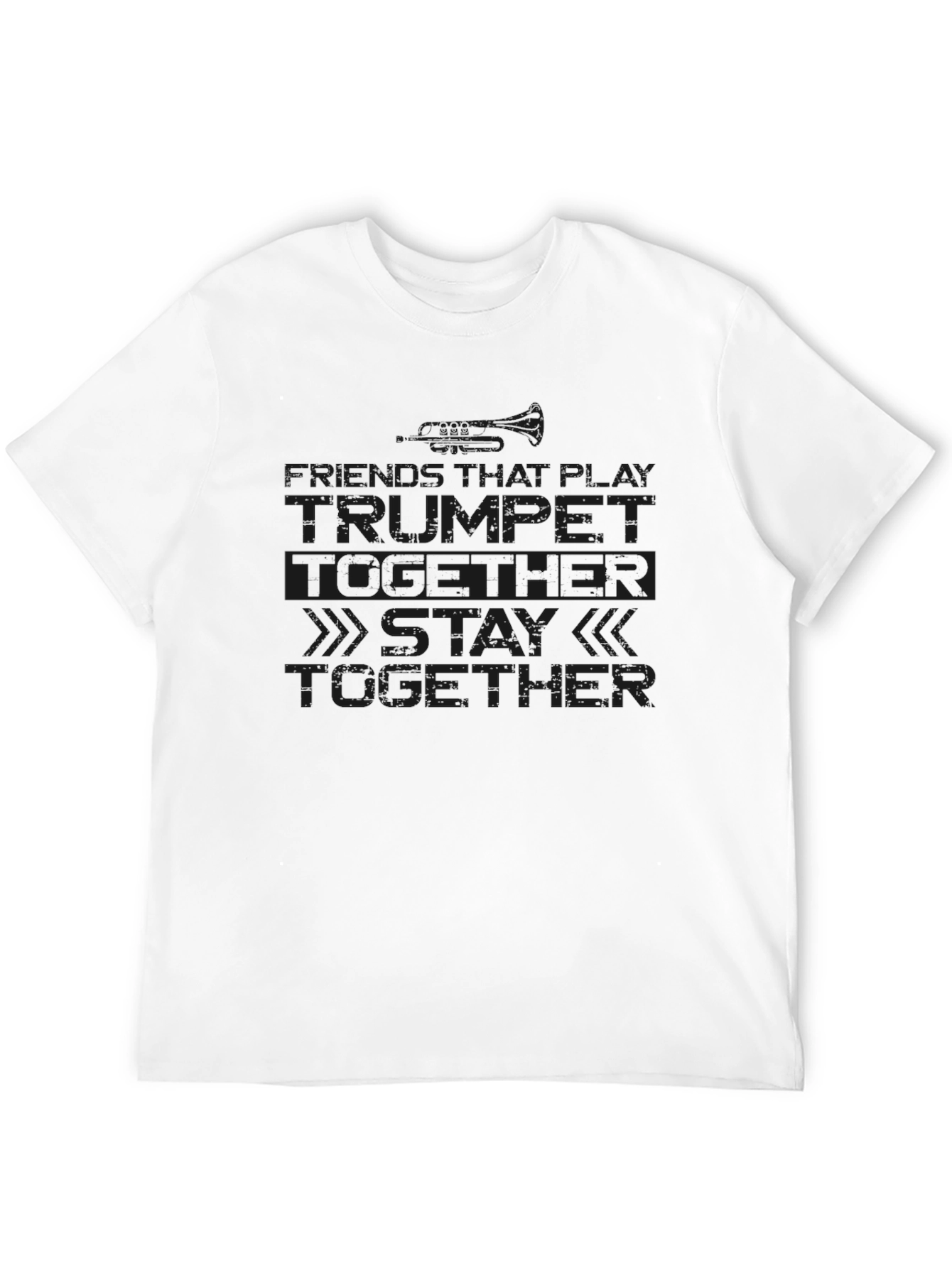Trumpet Player Stay Together Black T-Shirt