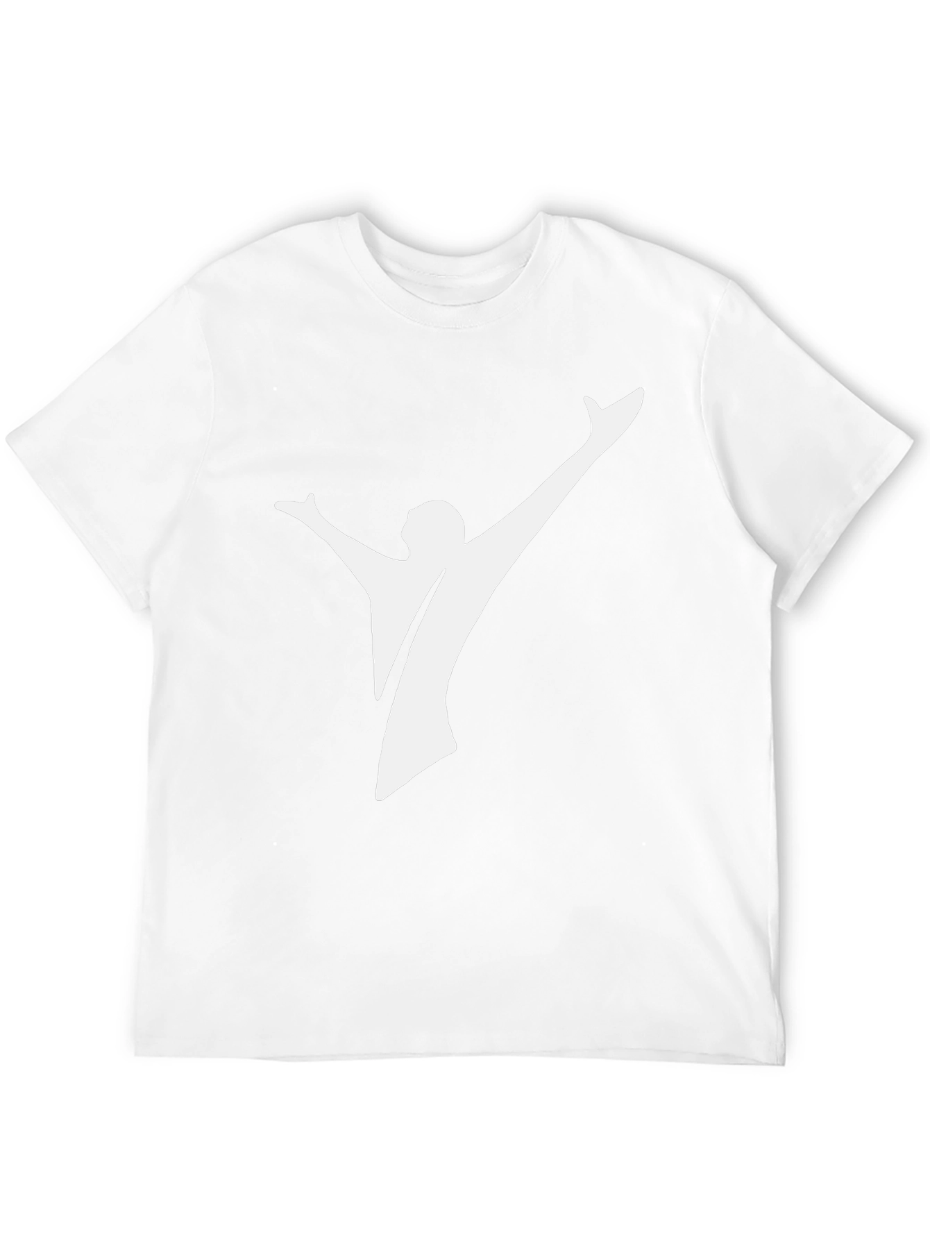 Black Tee with Abstract White Silhouette Design