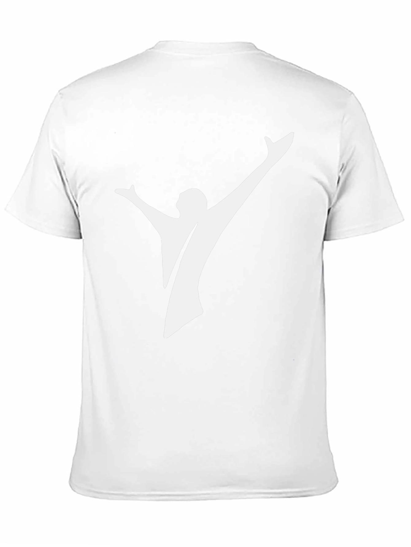 Black Tee with Abstract White Silhouette Design