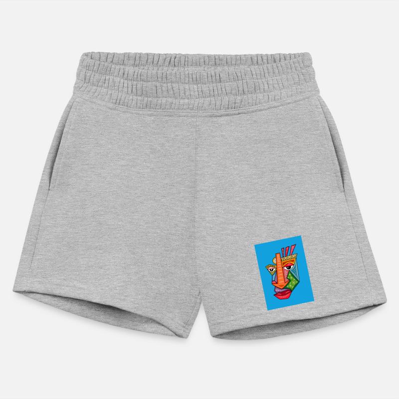 Abstract Geometric Face on Blue Background