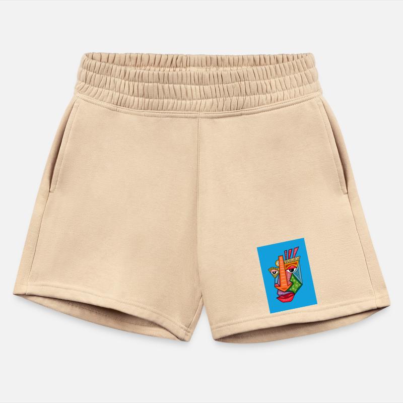 Abstract Geometric Face on Blue Background