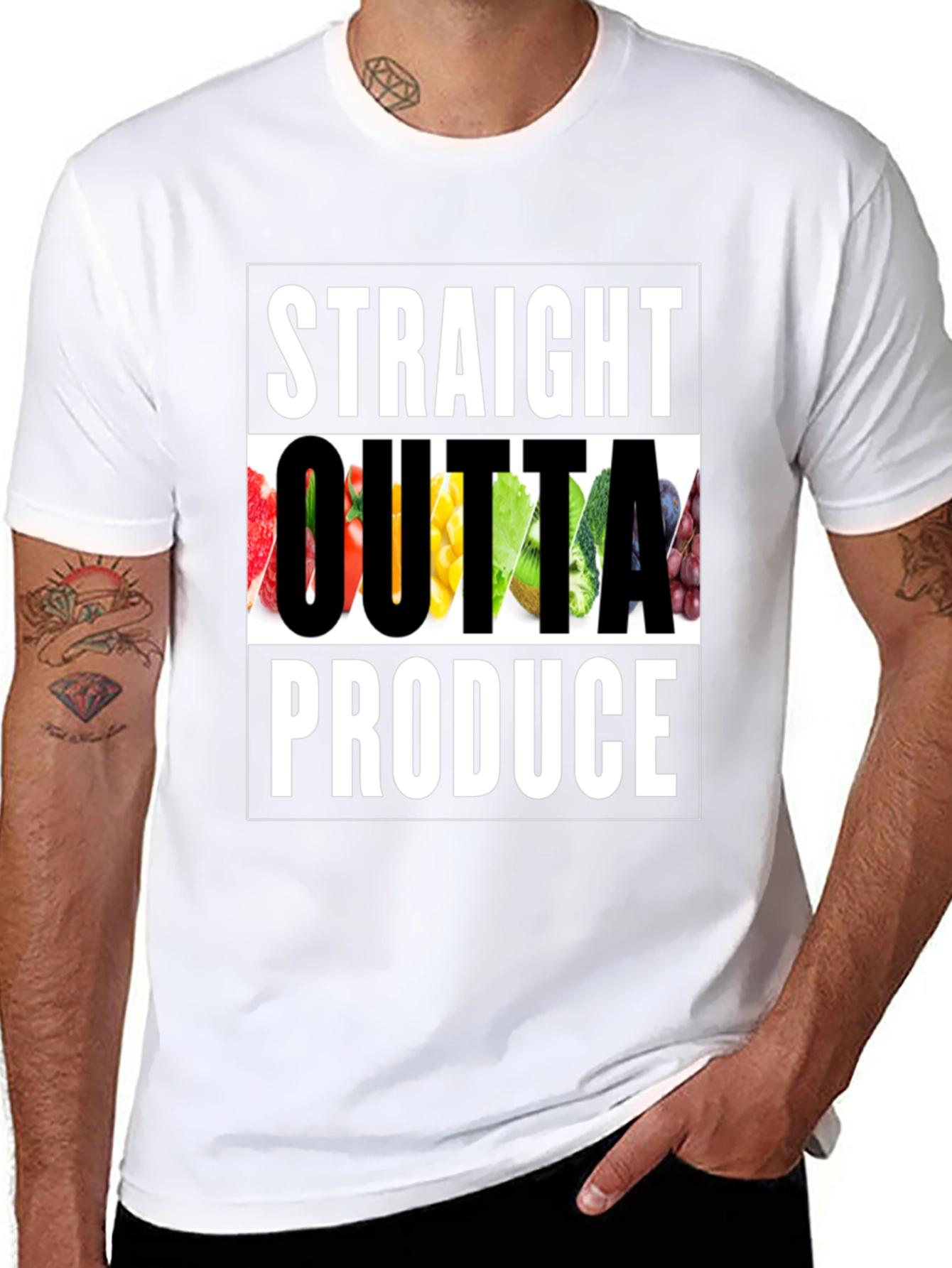 Straight Outta Produce T-Shirt - Funny Foodie Tee