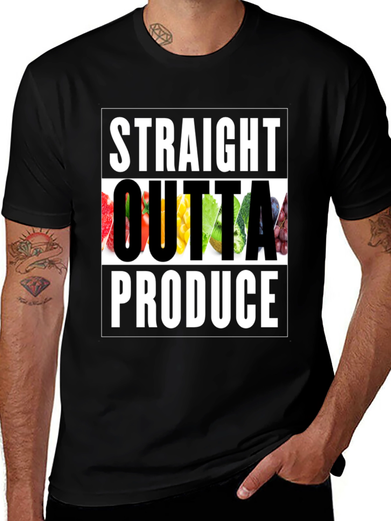 Straight Outta Produce T-Shirt - Funny Foodie Tee