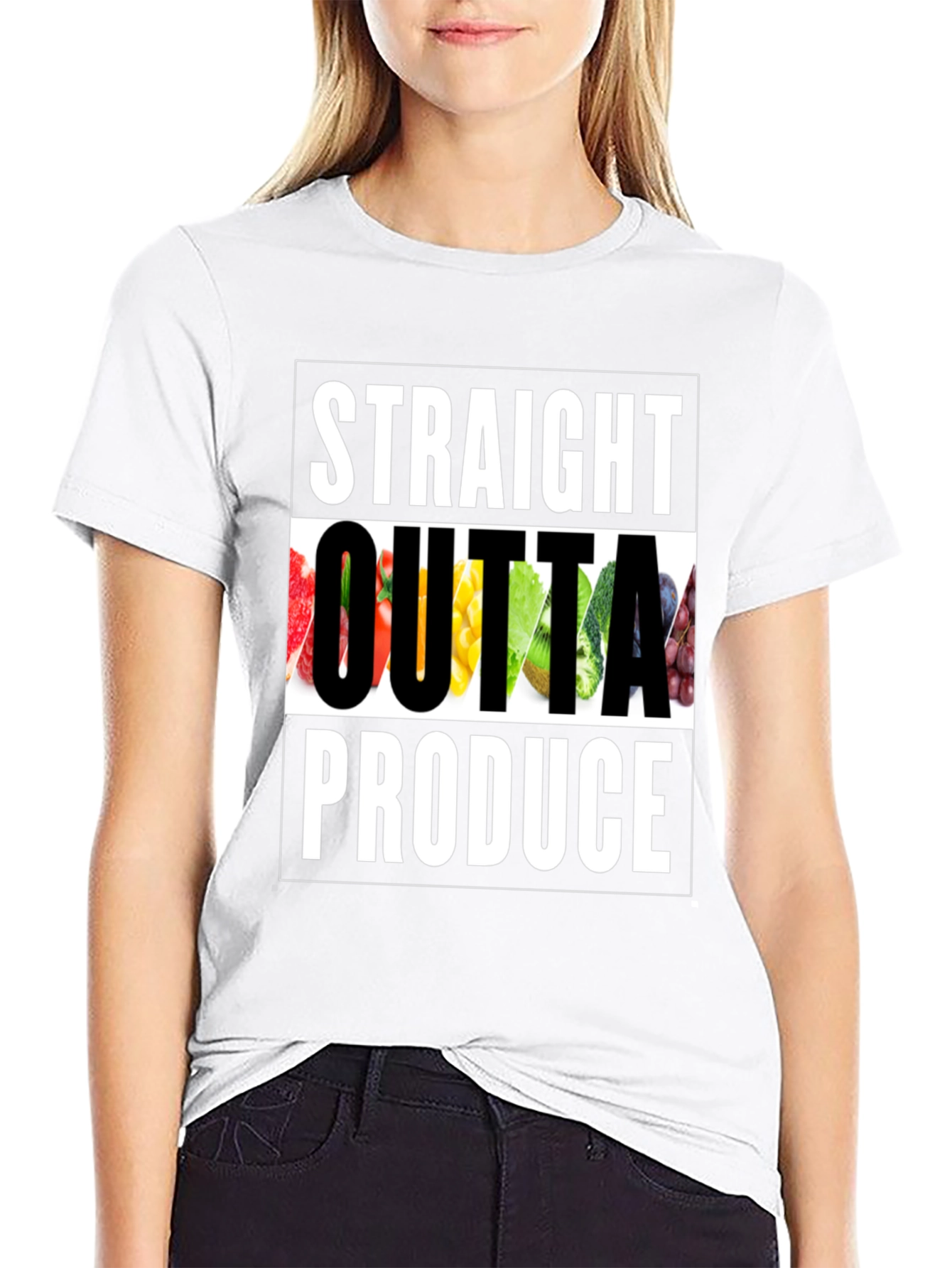 Straight Outta Produce T-Shirt - Funny Foodie Tee