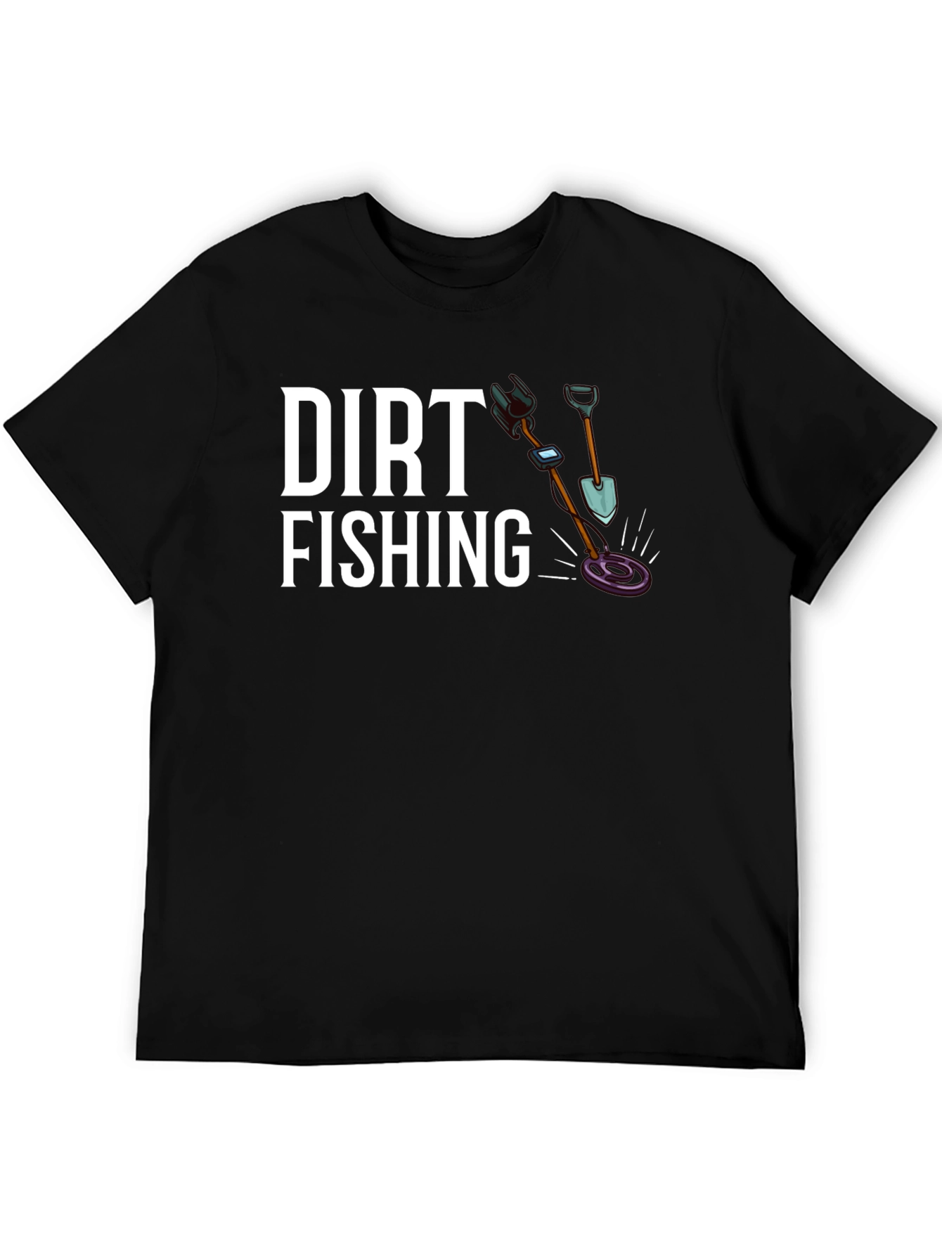 Dirt Fishing Graphic T-Shirt - Black