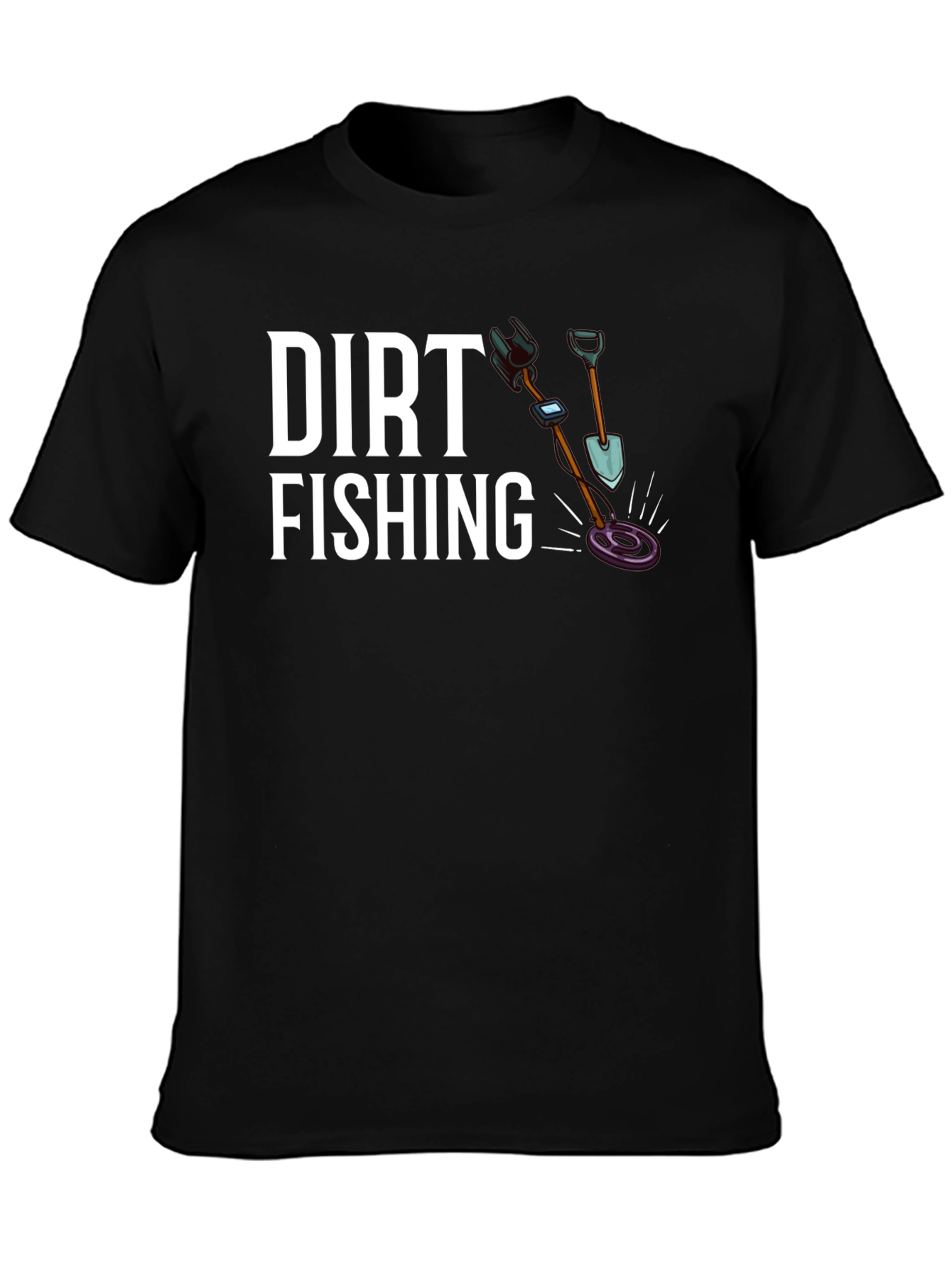 Dirt Fishing Graphic T-Shirt - Black