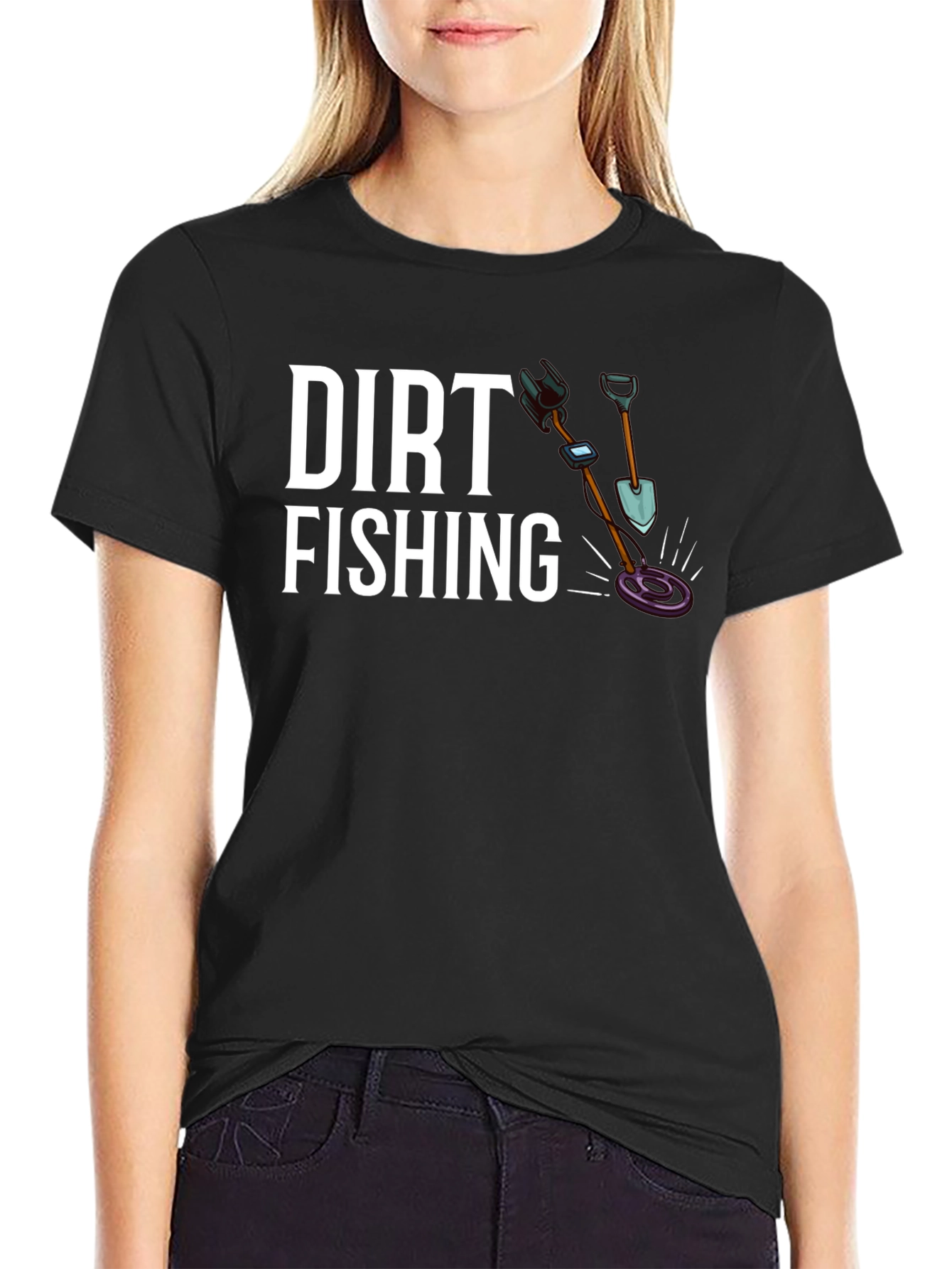 Dirt Fishing Graphic T-Shirt - Black