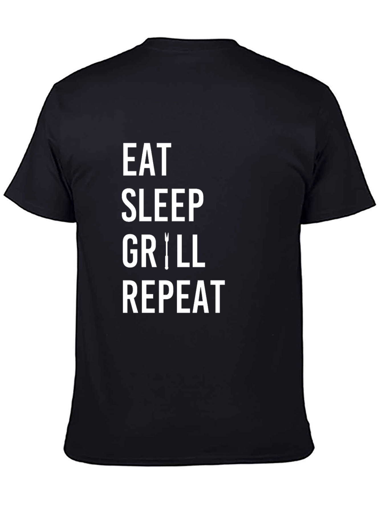 Eat Sleep Grill Repeat Mens Black T-Shirt